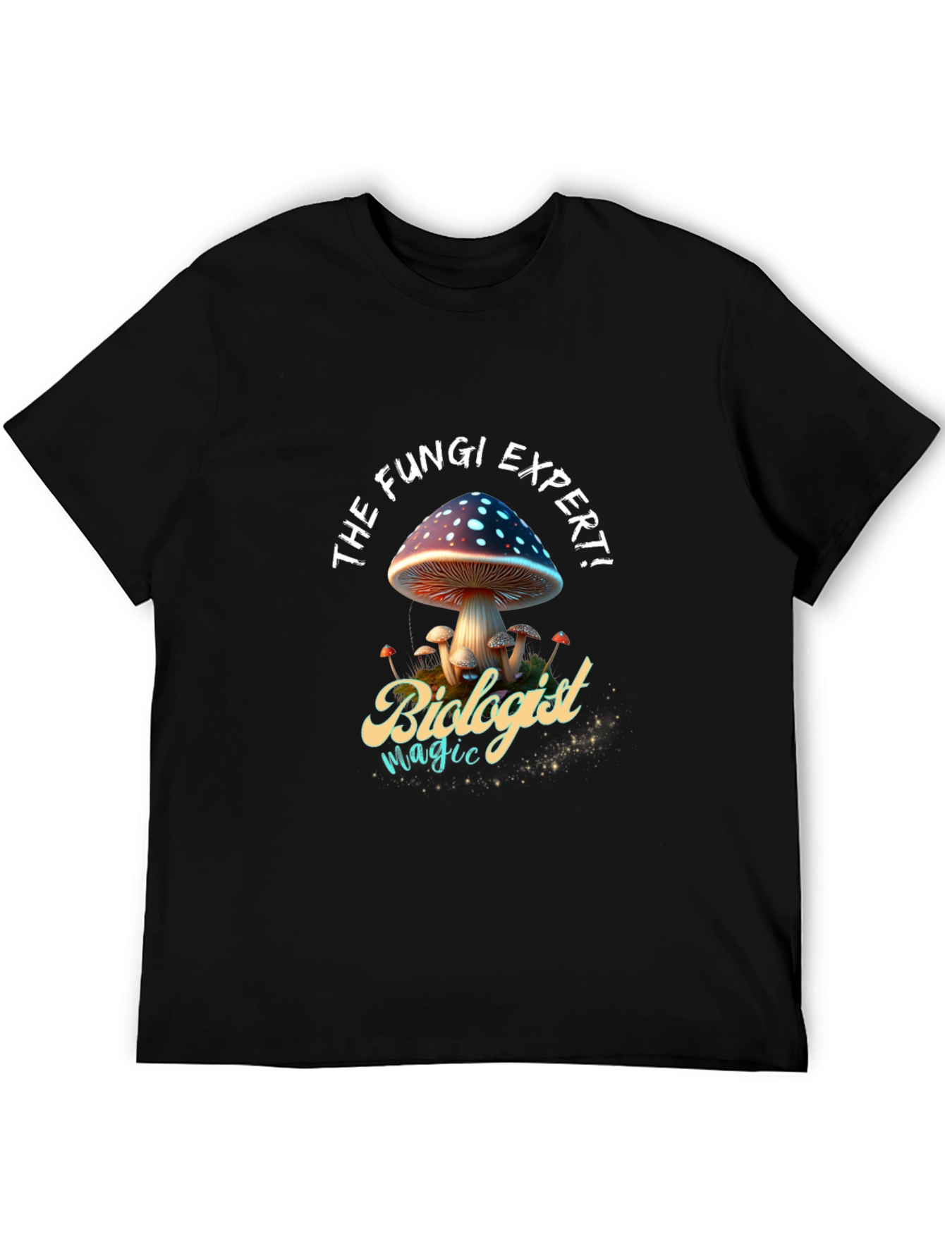Black The Fungi Expert Biologist T-Shirt view 5