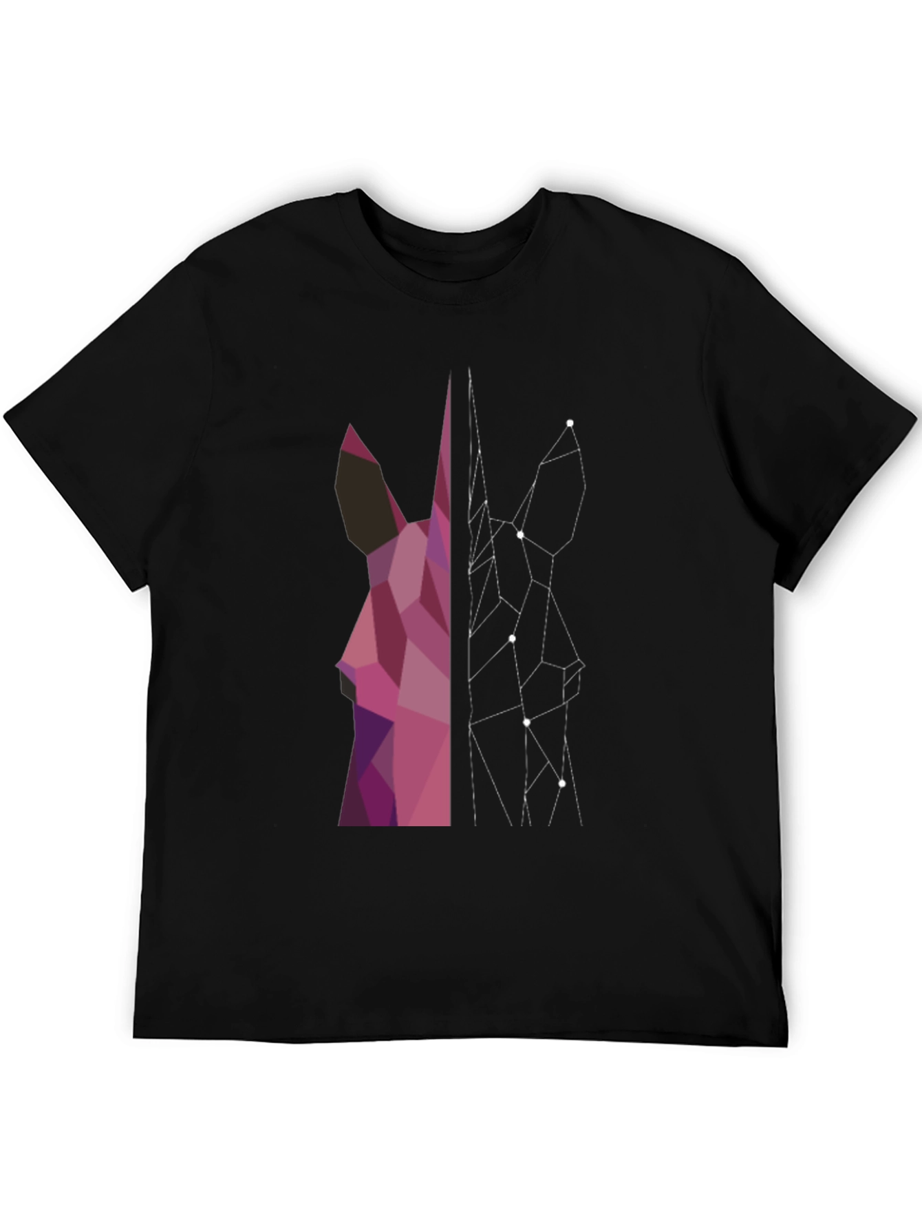 Black Geometric Unicorn T-Shirt - Modern Graphic Tee view 5