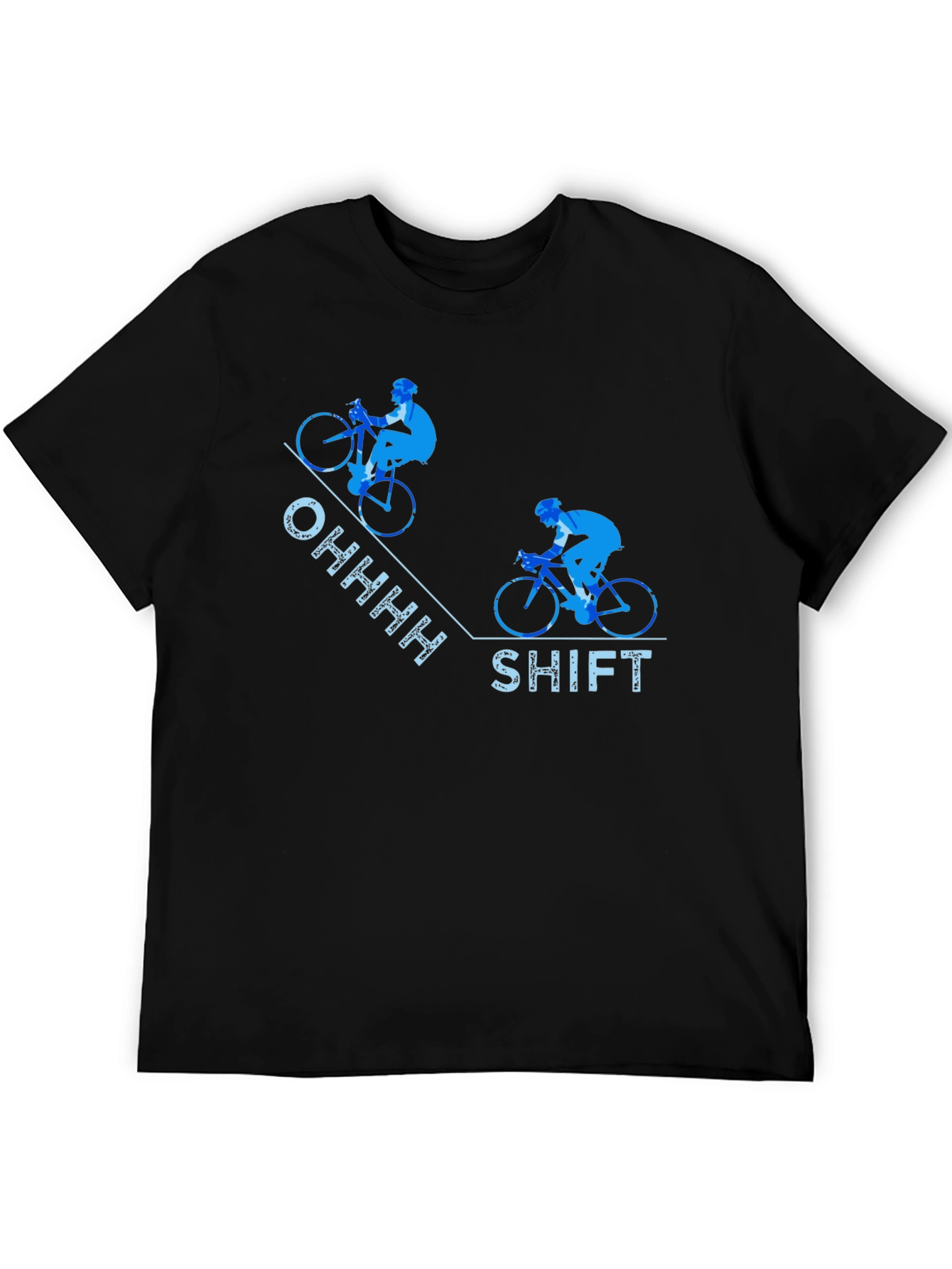 Black Funny Cycling T-Shirt - Ohhhh Shift view 5