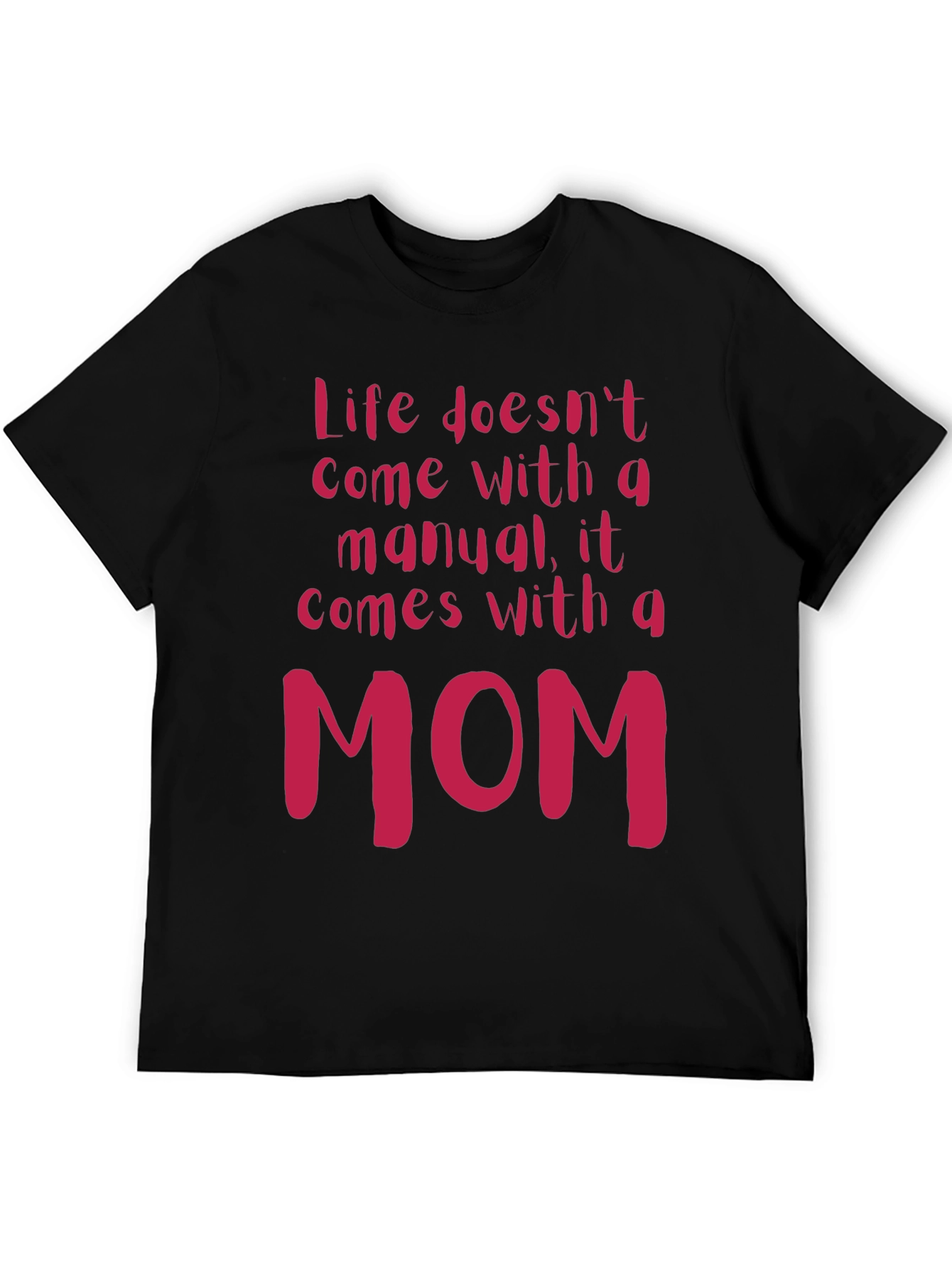 Black Life Comes with a Mom Graphic Tee - Unisex Black T-Shirt view 5
