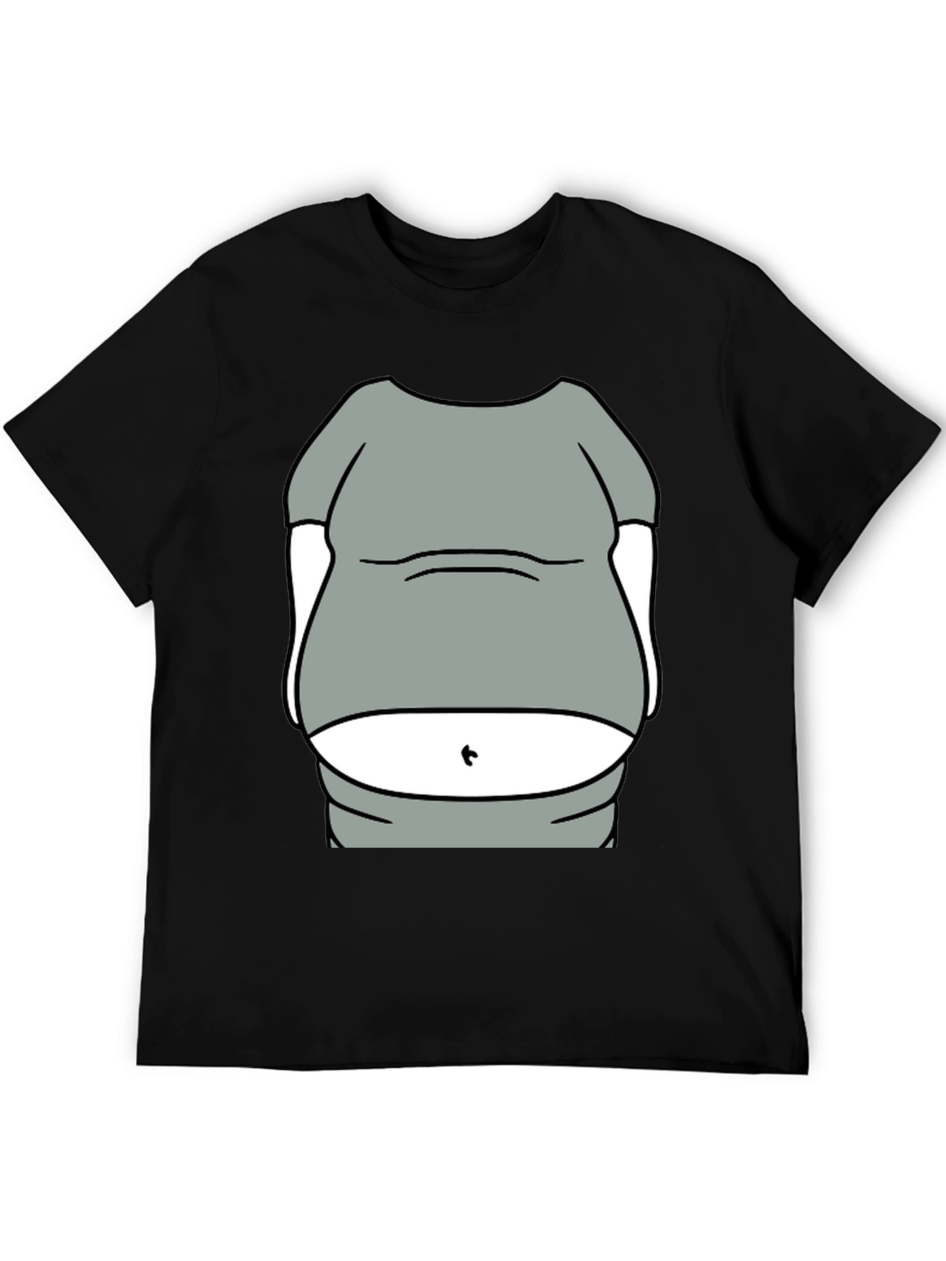 Black Humorous Belly T-Shirt - Funny Graphic Tee view 5