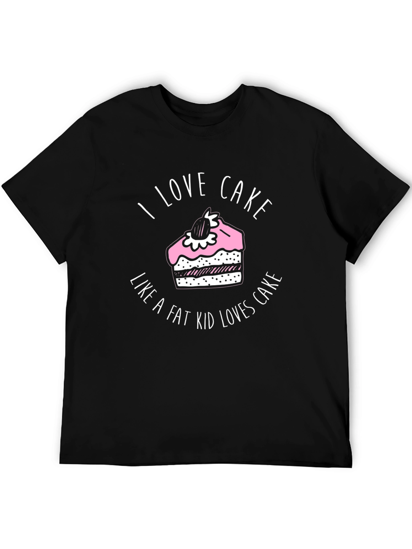 Black I Love Cake T-Shirt - Funny Foodie Tee view 5