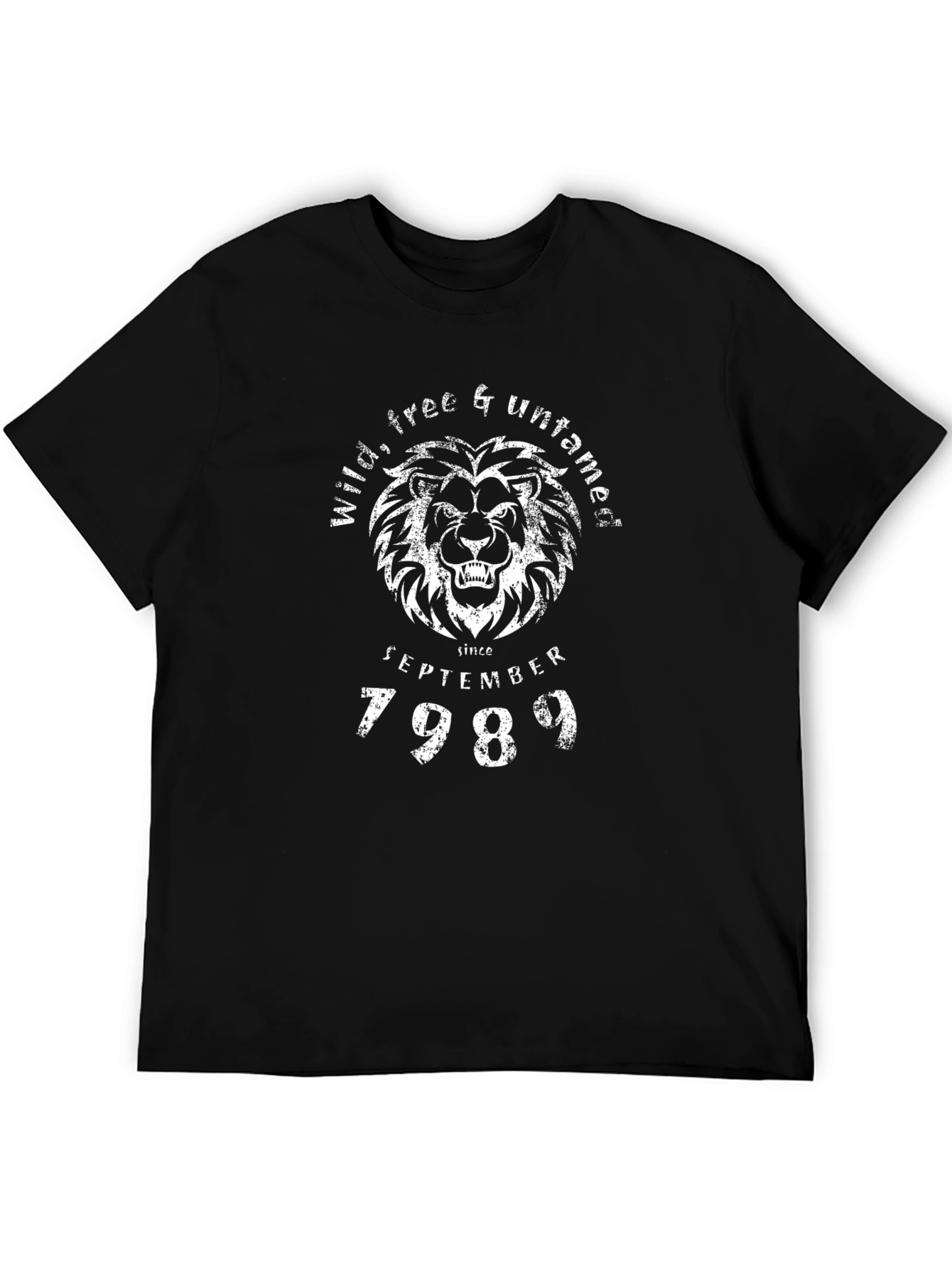 Black Wild Free Untamed Lion Graphic T-Shirt view 5