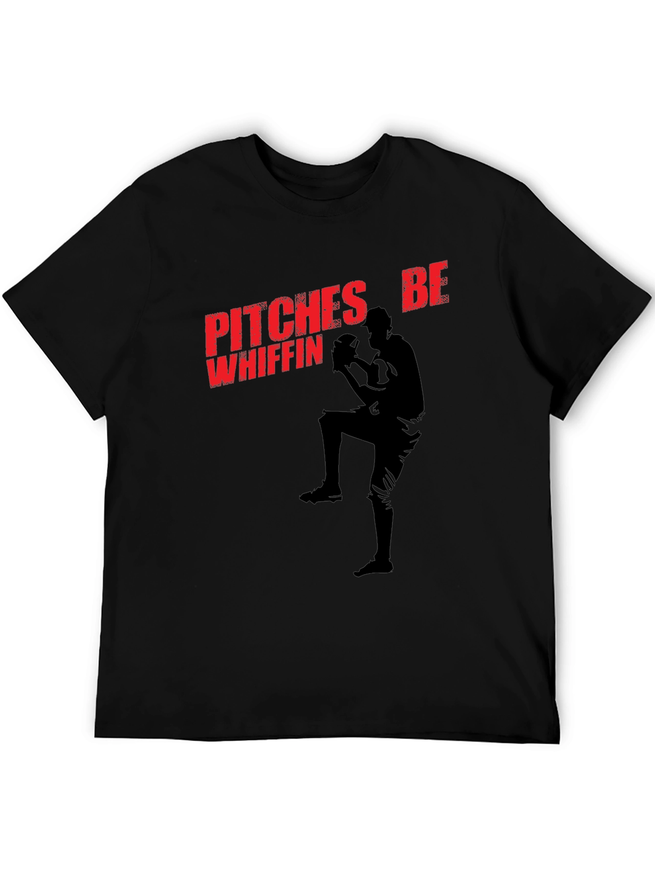 Black Pitches Be Whiffin' Baseball T-Shirt view 5