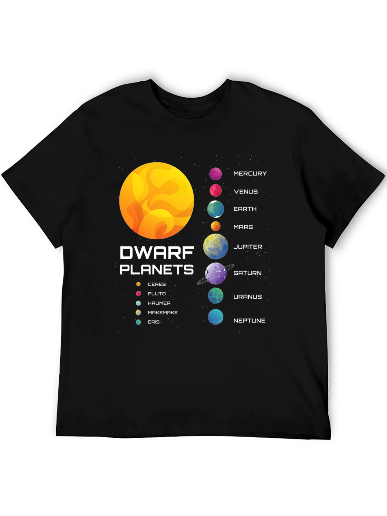 Black Planets Graphic T-Shirt - Astronomy Tee view 5