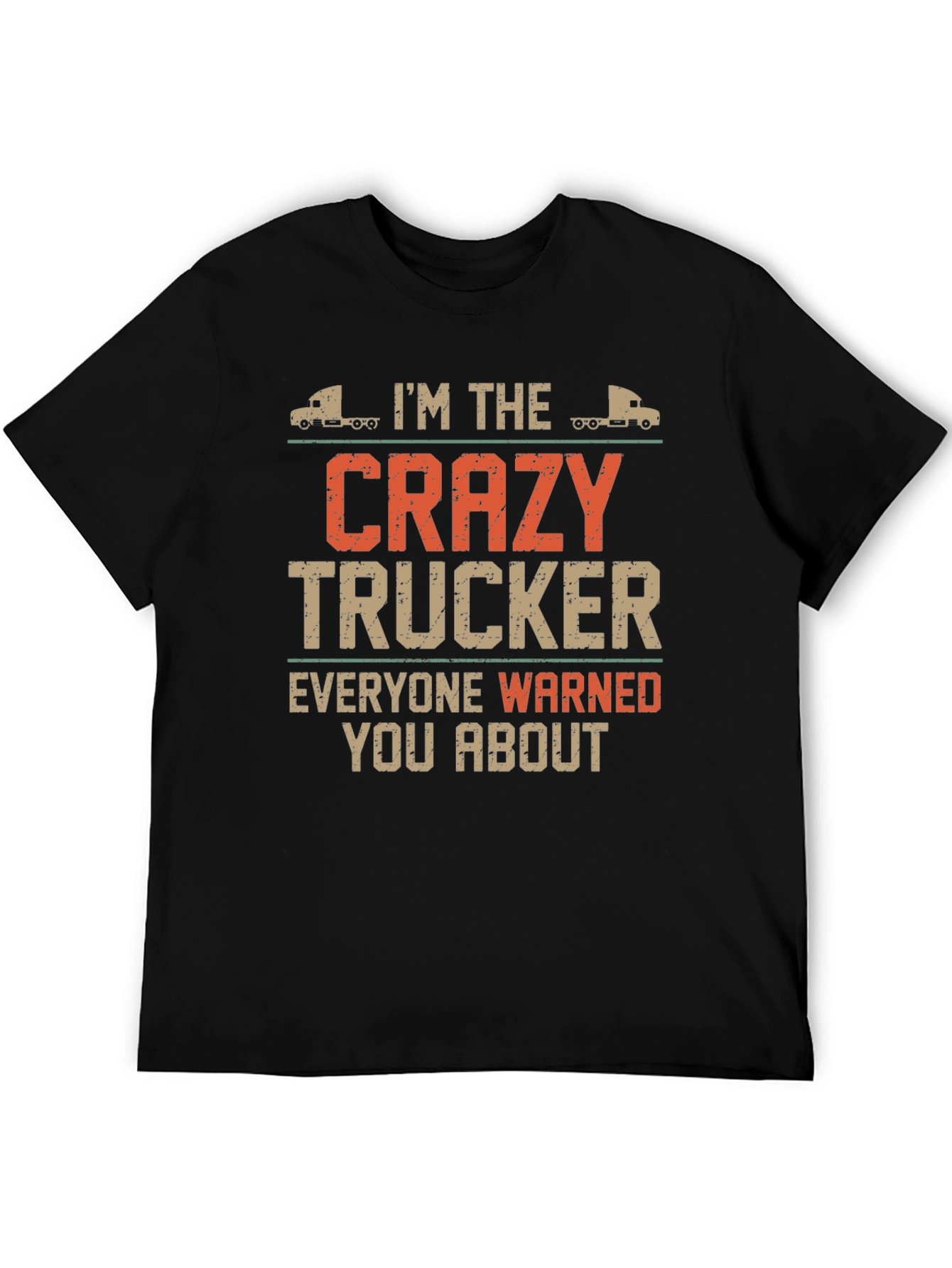 Black Crazy Trucker Graphic Tee - Black Cotton Blend view 5