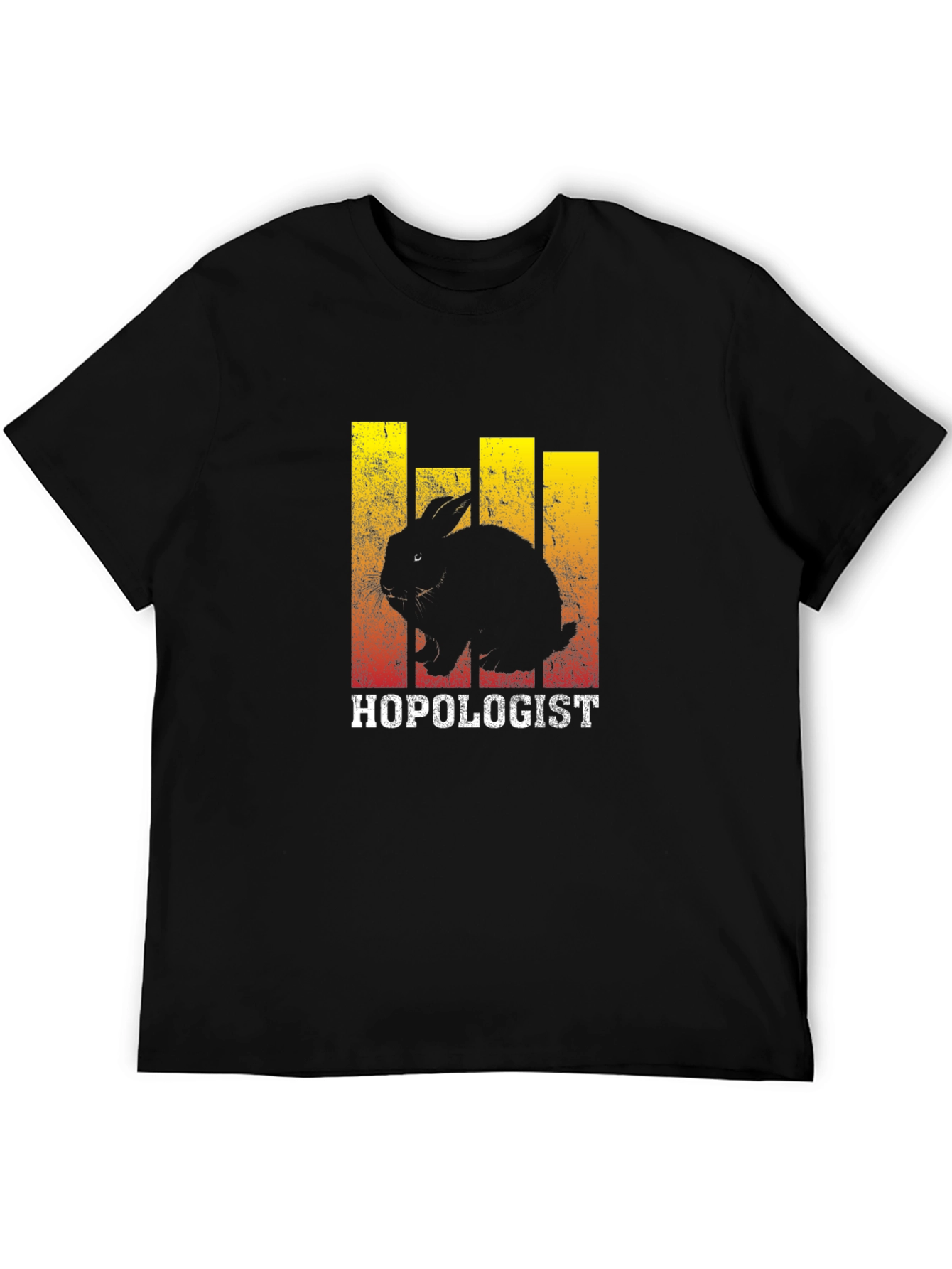 Black Hopologist Rabbit Graphic Tee - Black Cotton T-Shirt view 5