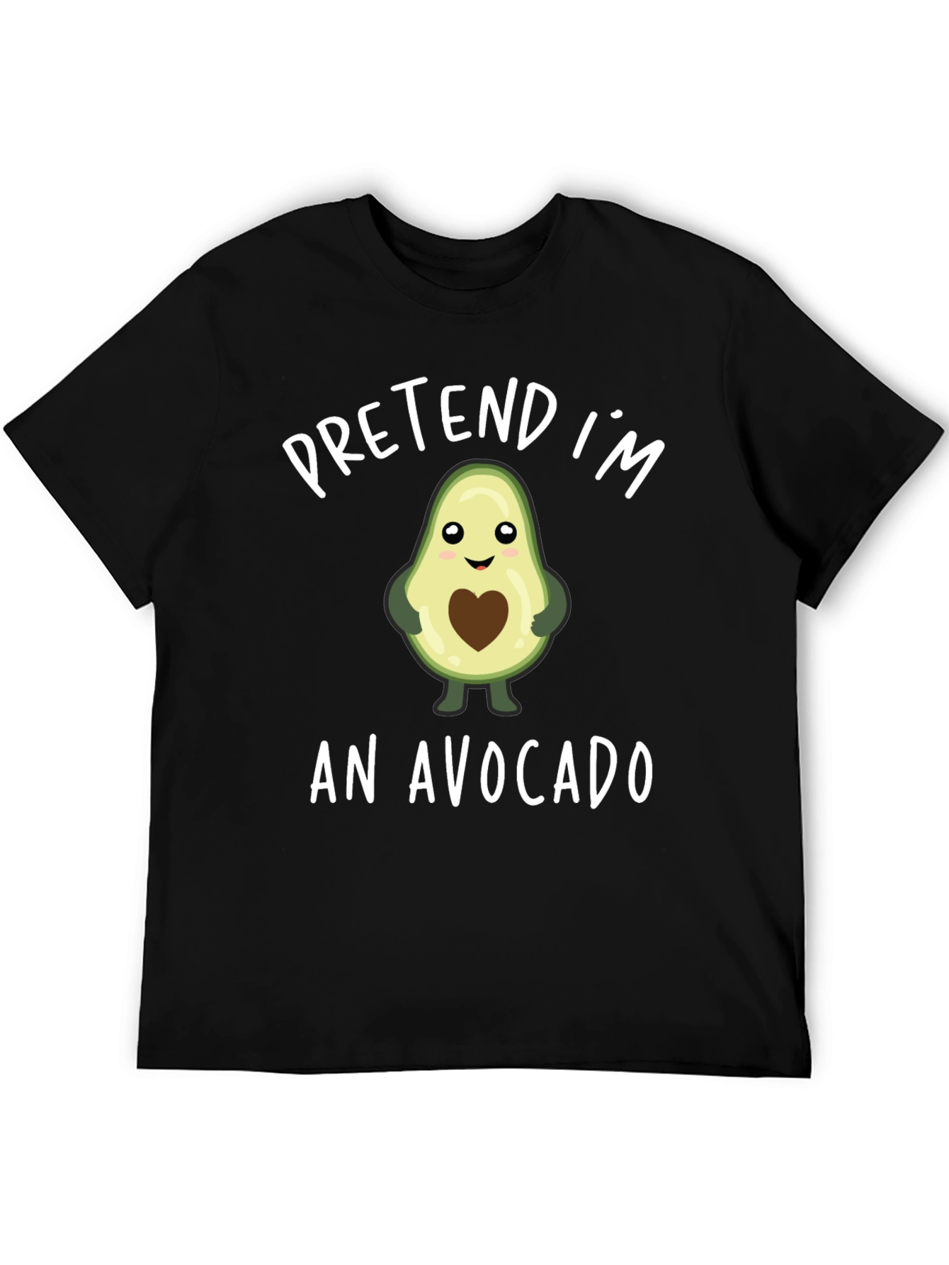 Black Pretend I'm an Avocado Funny Graphic T-Shirt view 5