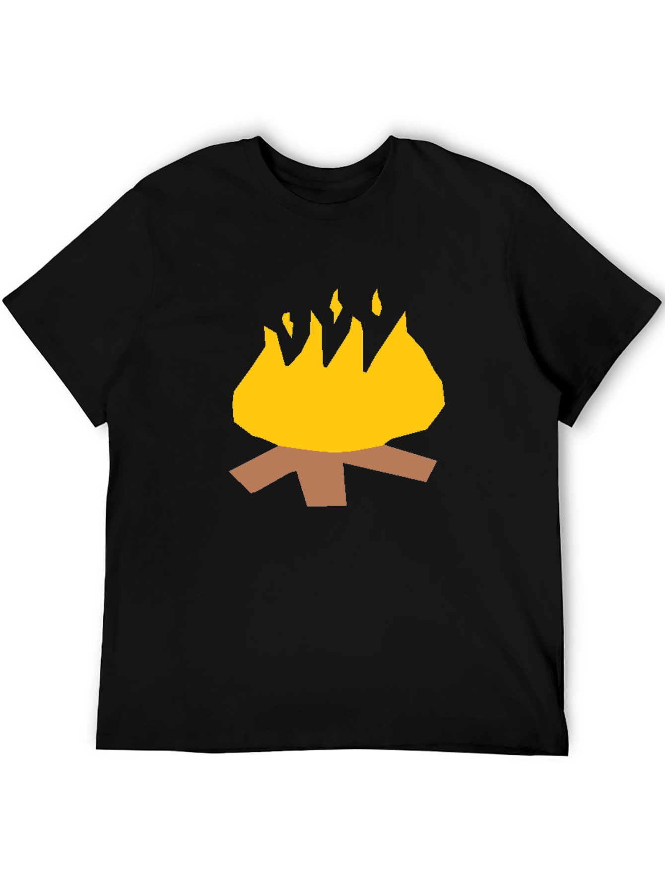 Black Campfire Graphic Tee - Black Cotton Casual Shirt view 5