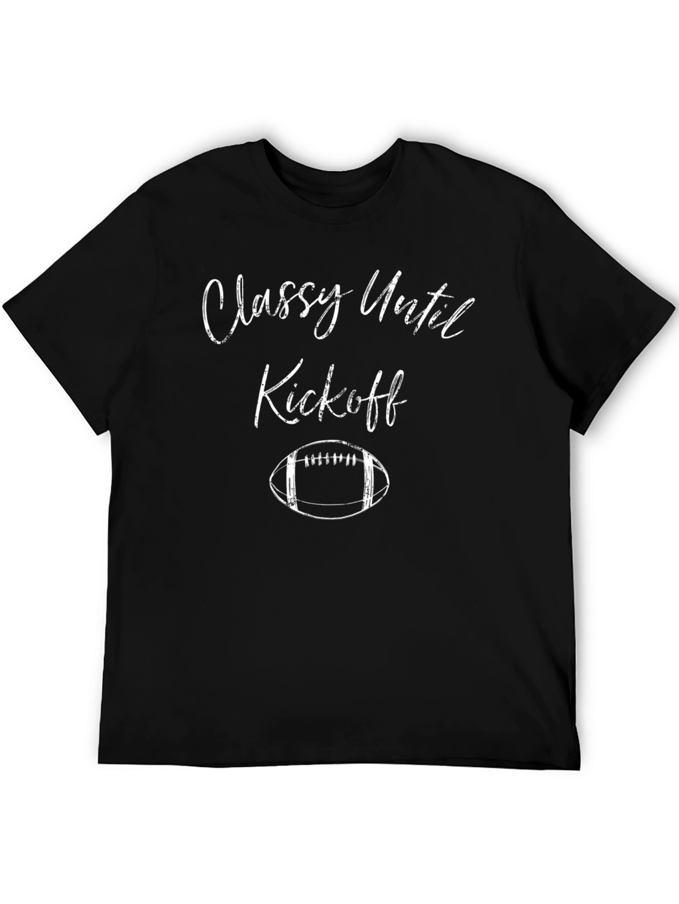 Black Classy Until Kickoff T-Shirt - Football Season Apparel view 5
