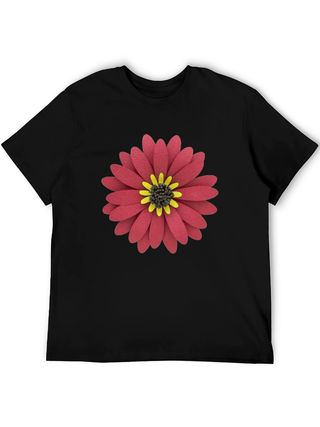 Black Bold Black Tee with Vibrant Floral Print view 5