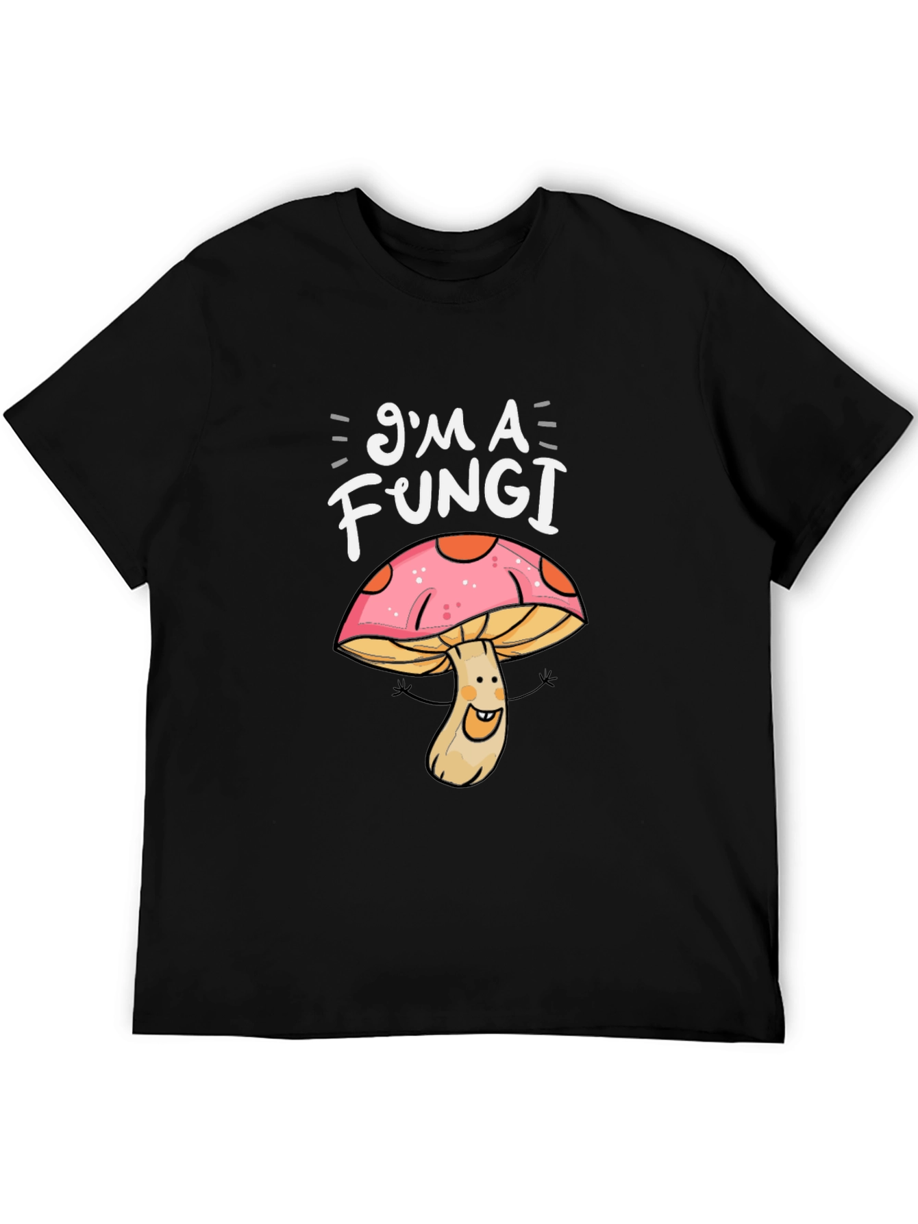 Black I'm A Fungi T-Shirt - Mushroom Pun Tee view 5