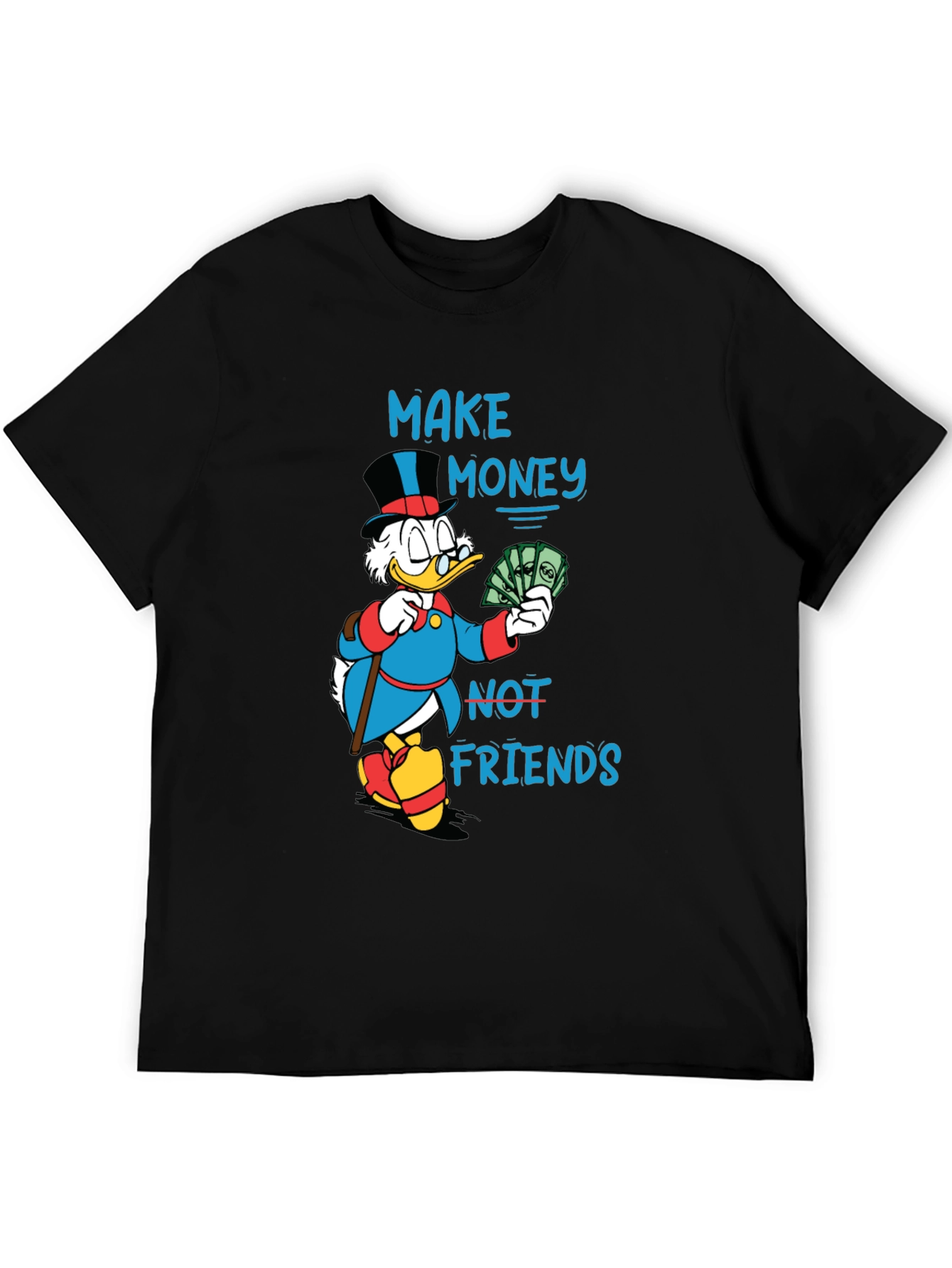 Black Make Money Not Friends Graphic T-Shirt view 5