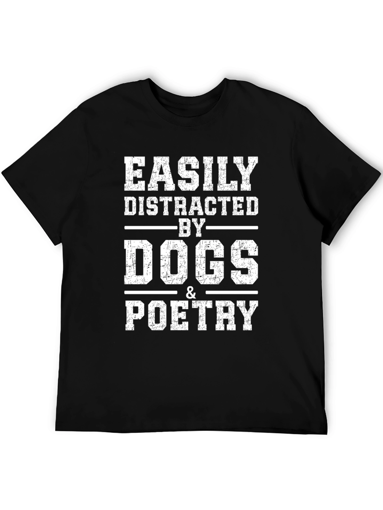 Black Easily Distracted by Dogs & Poetry Graphic Tee view 5
