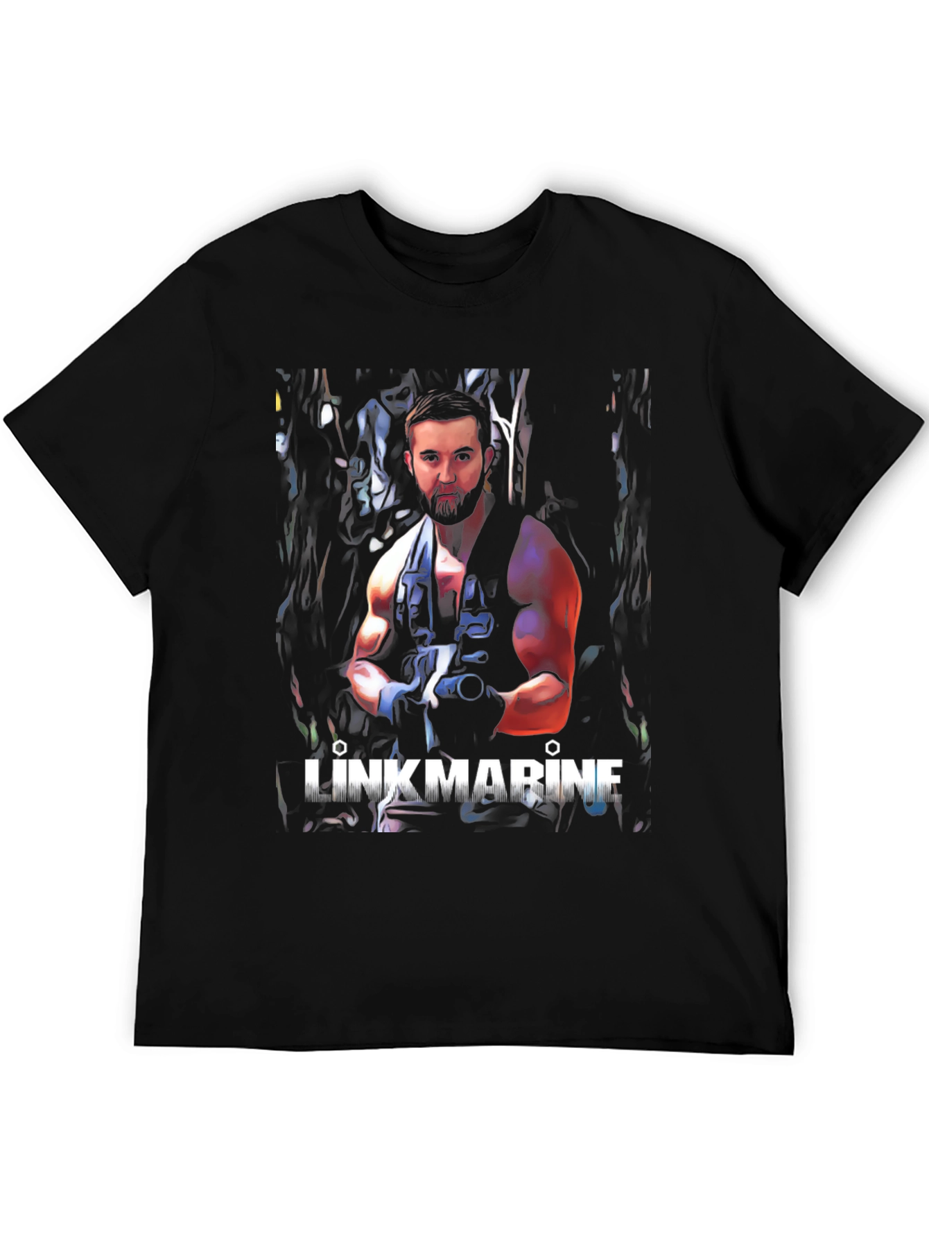 Black Link Marine Graphic T-Shirt - Black view 5