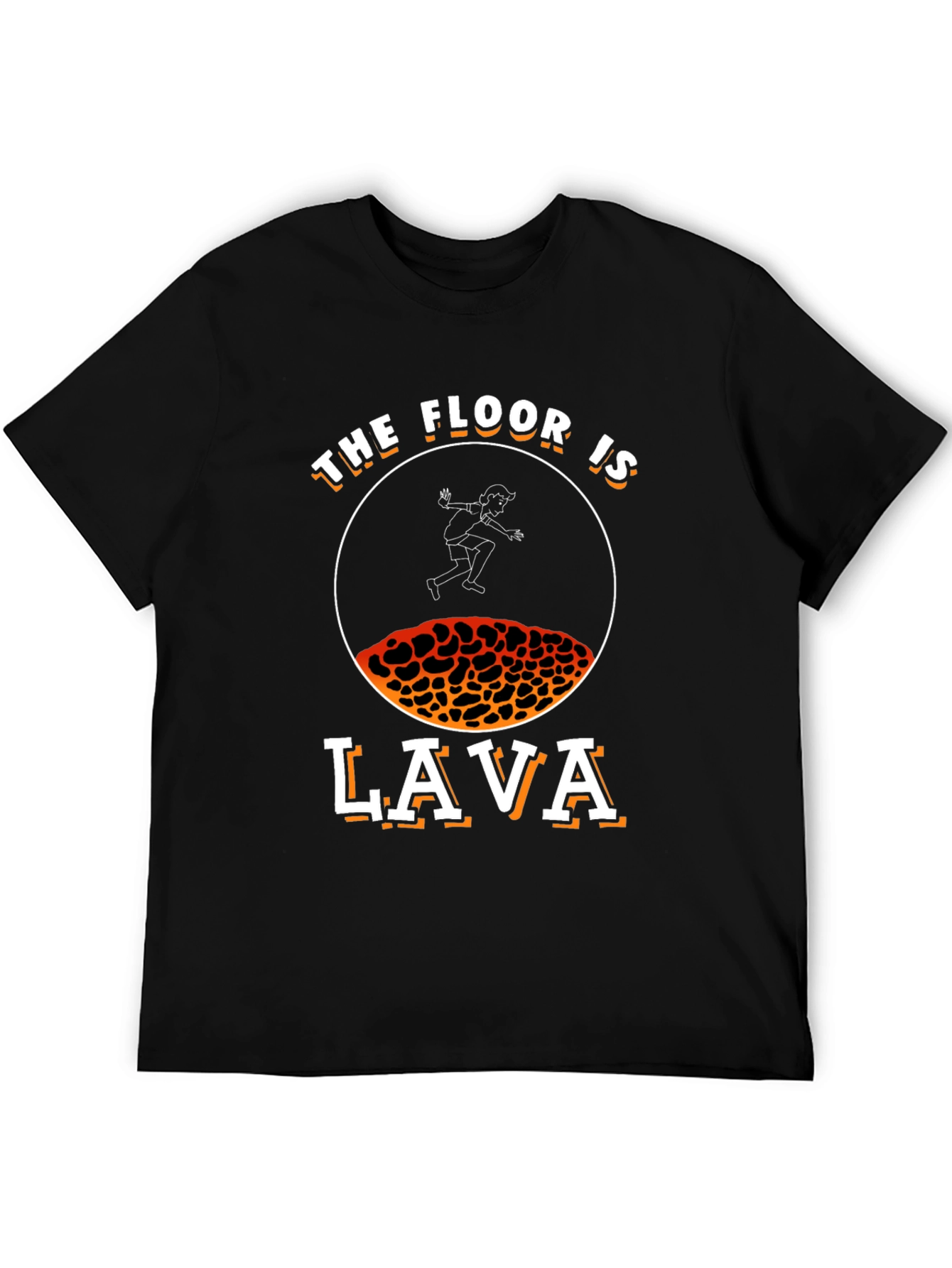 Black The Floor is Lava T-Shirt - Fun Novelty Graphic Tee view 5