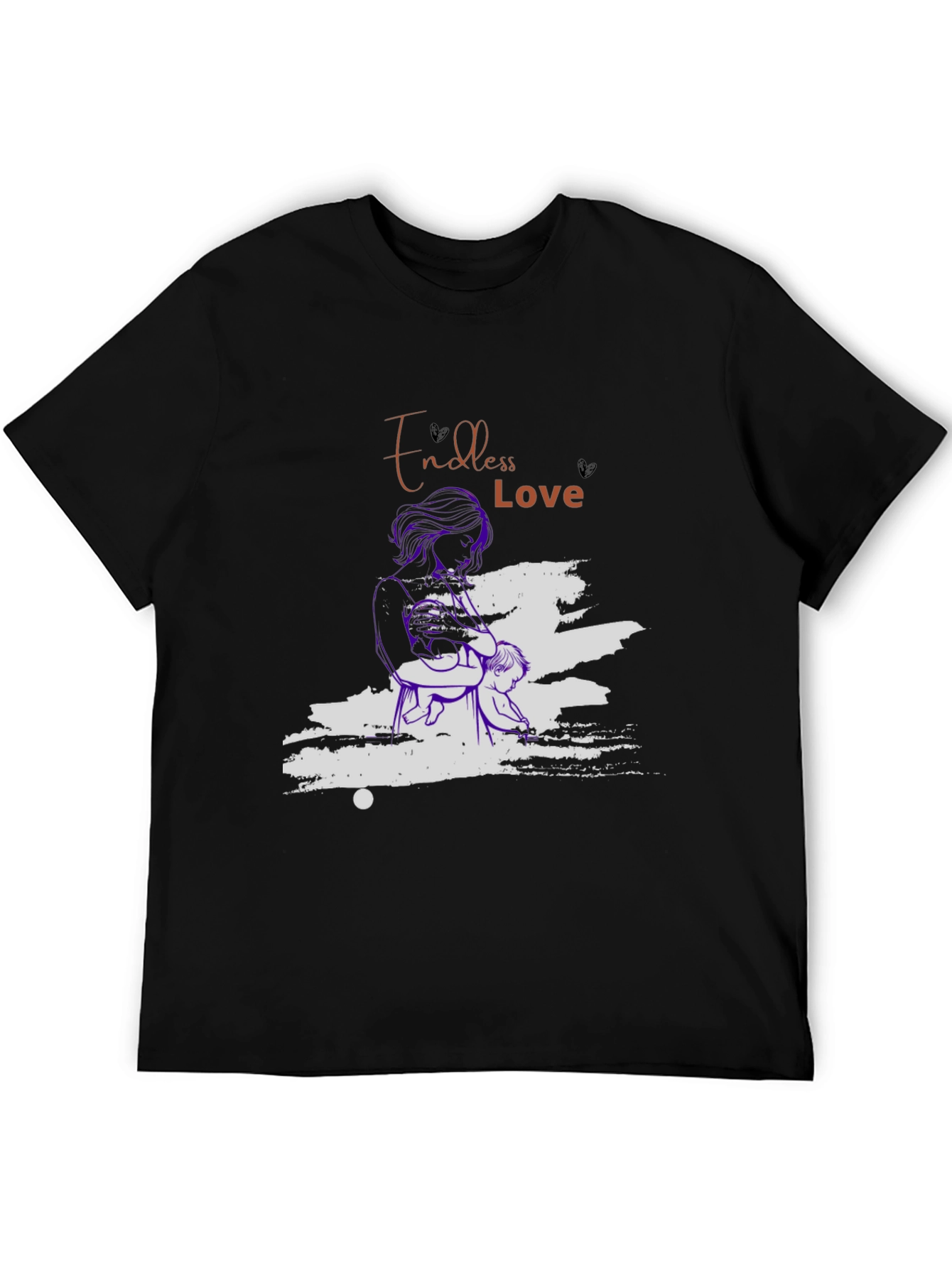 Black Endless Love Graphic Tee - Black Unisex T-Shirt view 5