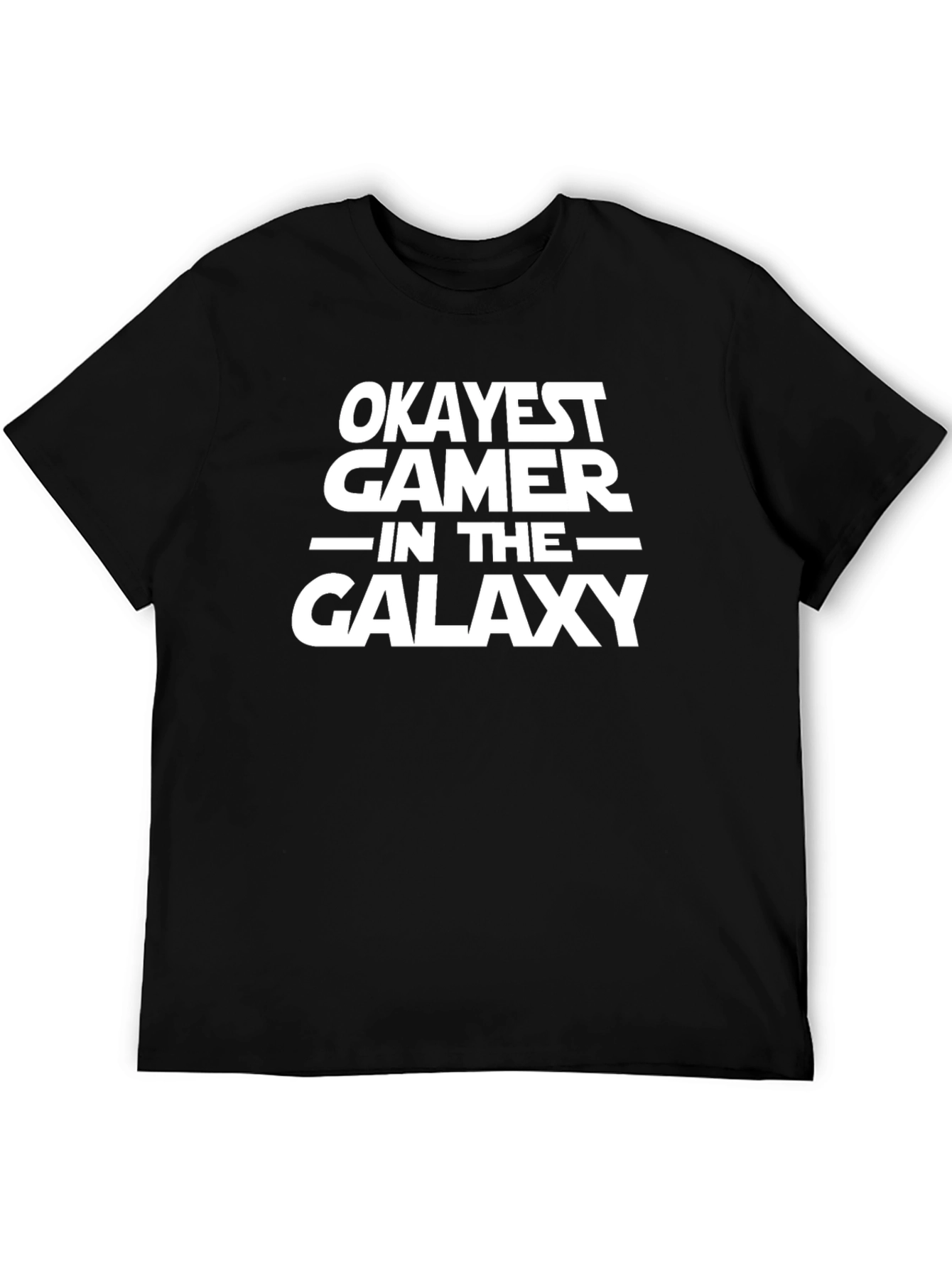 Black Okayest Gamer in the Galaxy Graphic T-Shirt view 5