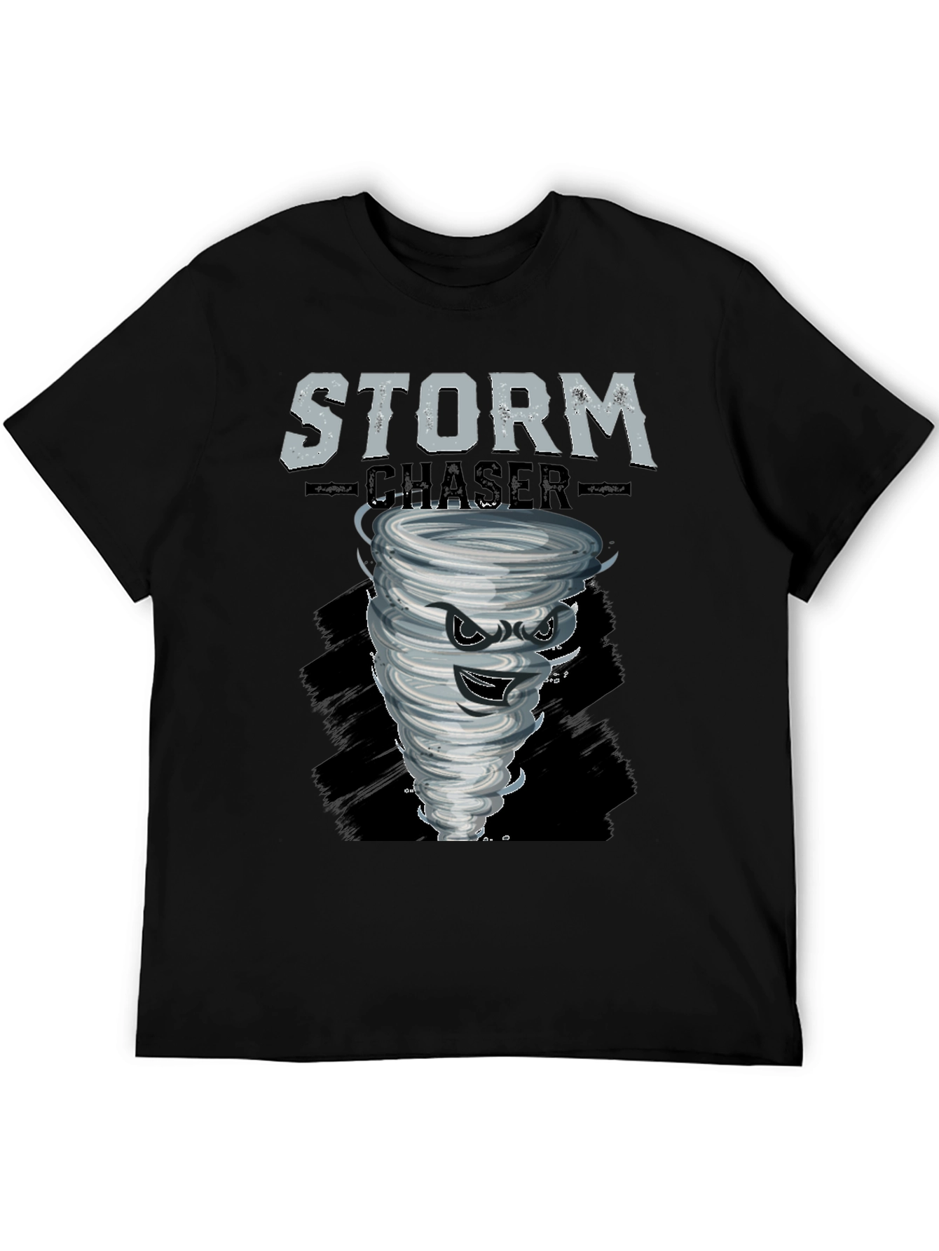 Black Storm Chaser Graphic Tee - Black Cotton T-Shirt view 5