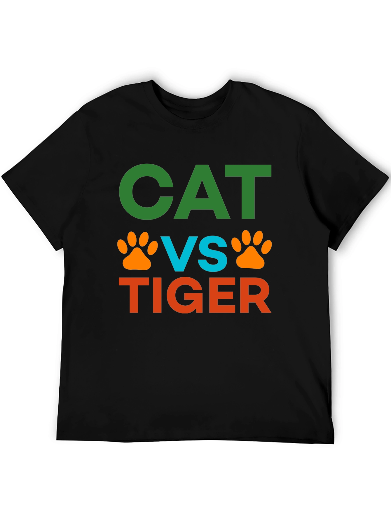 Black Cat VS Tiger Graphic Tee - Soft Cotton Blend, Unisex Fit view 5