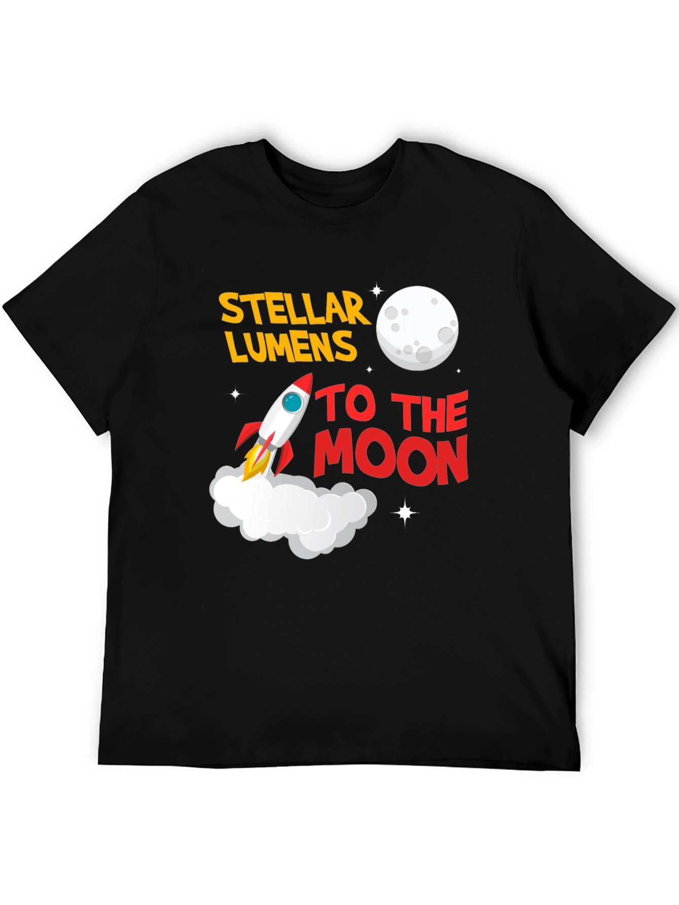 Black Stellar Lumens To The Moon T-Shirt view 5