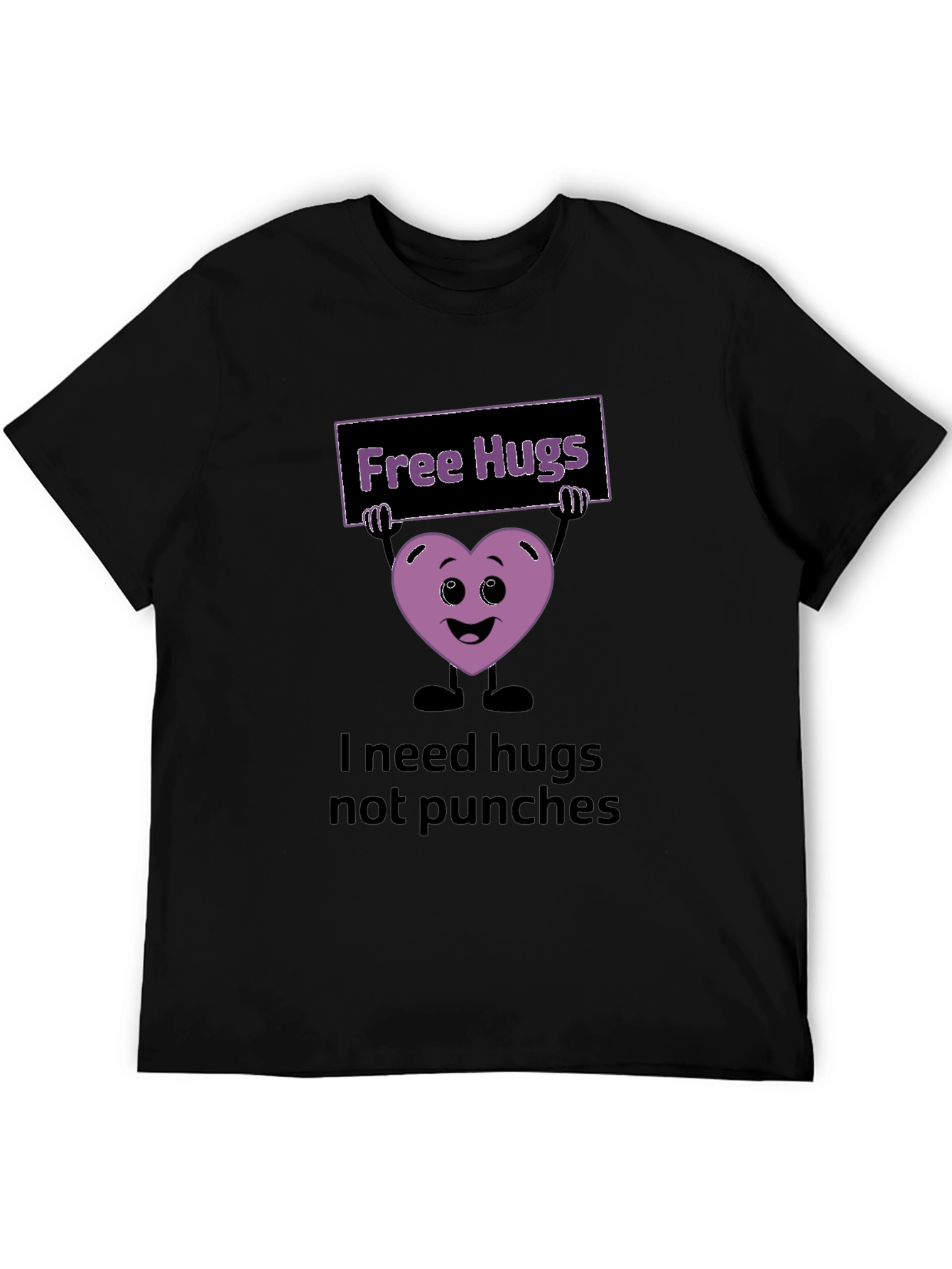 Black Free Hugs Graphic T-Shirt view 5