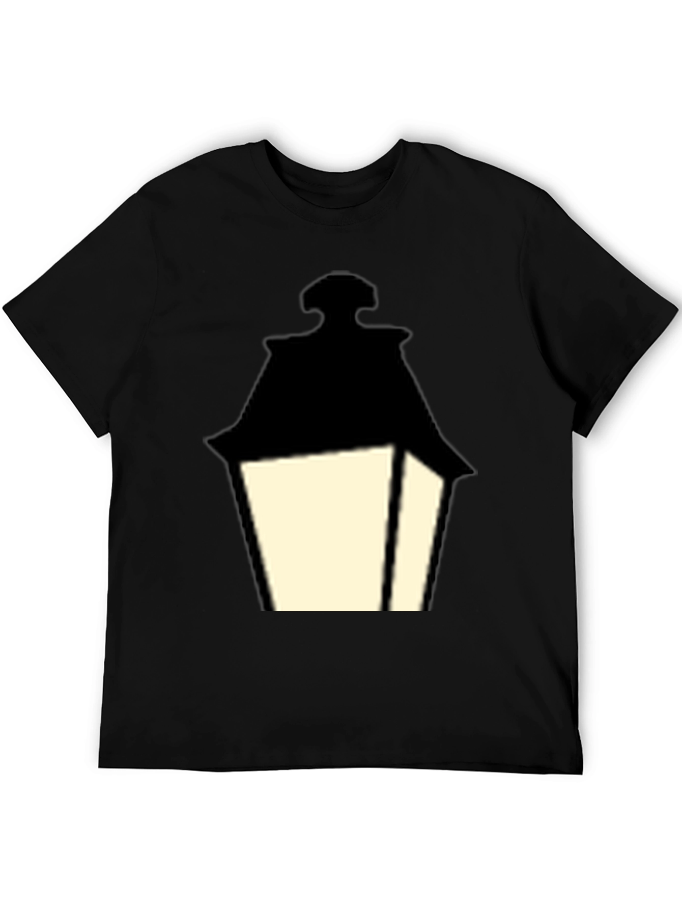 Black Vintage Lantern Graphic Black T-Shirt view 5