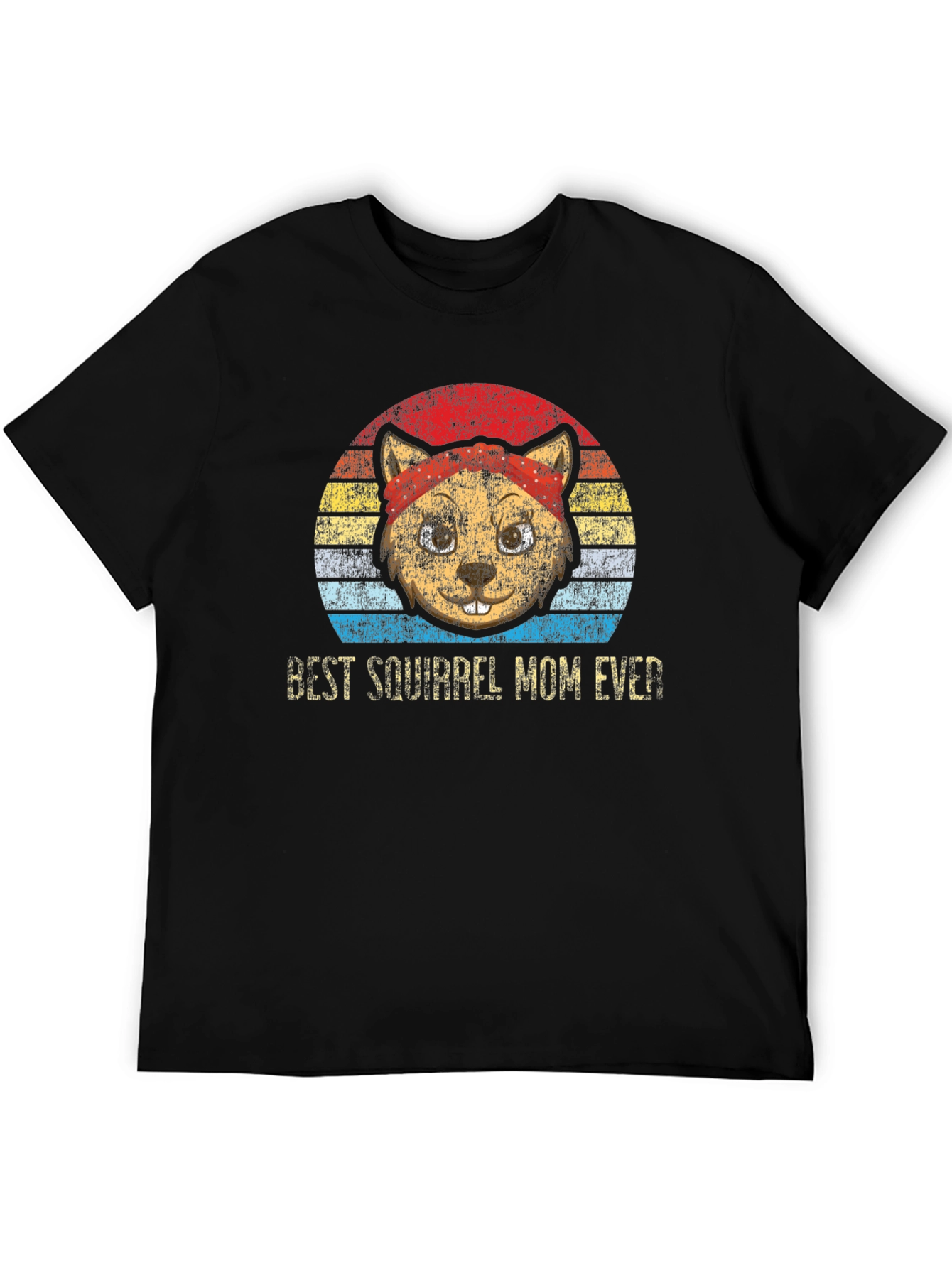 Black Best Squirrel Mom Ever T-Shirt Vintage Style view 5