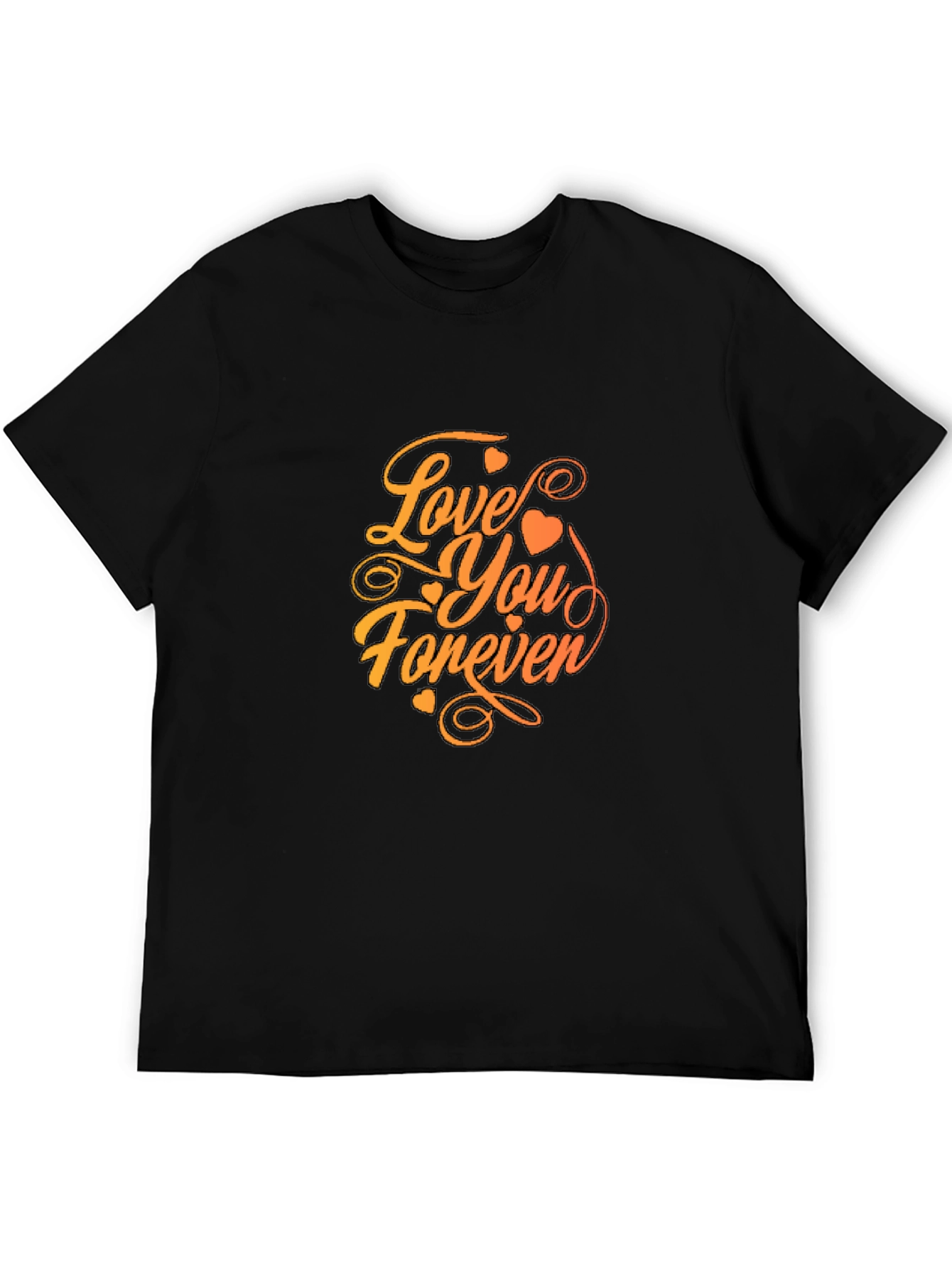 Black Love You Forever Graphic Tee - Black Casual T-Shirt view 5