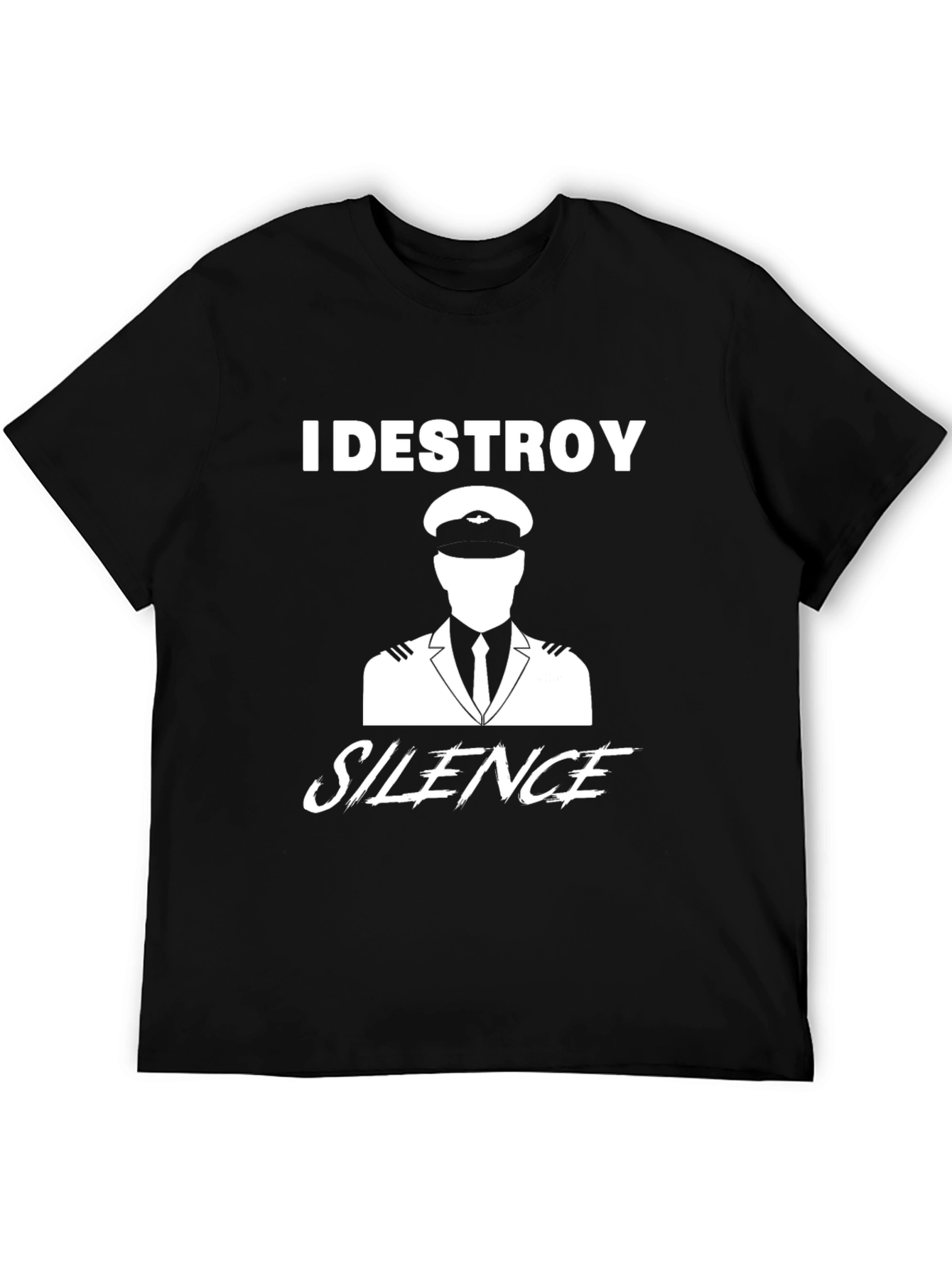 Black I DESTROY SILENCE Pilot Graphic Tee view 5