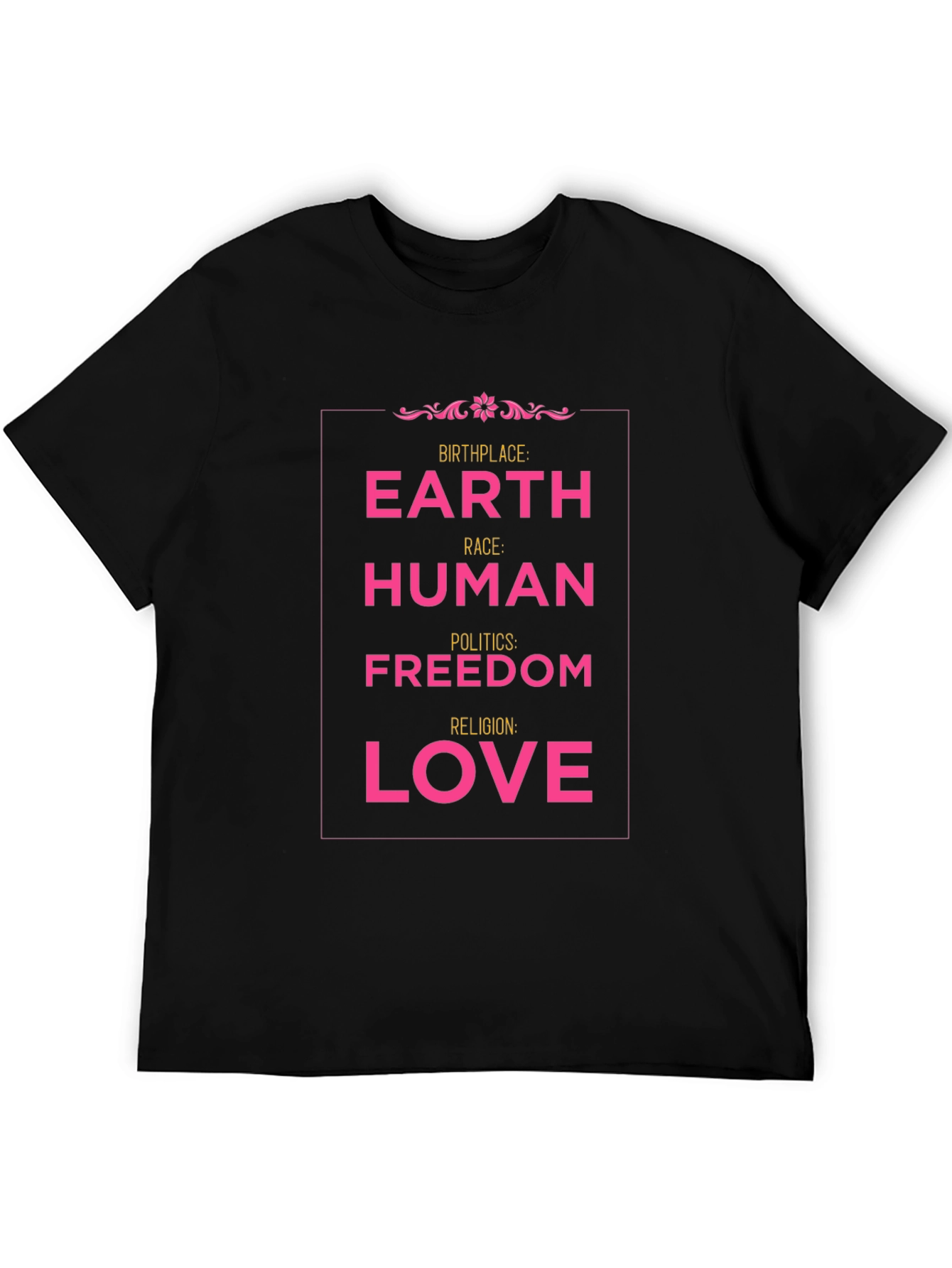 Black Earth, Human, Freedom, Love Graphic T-Shirt view 5
