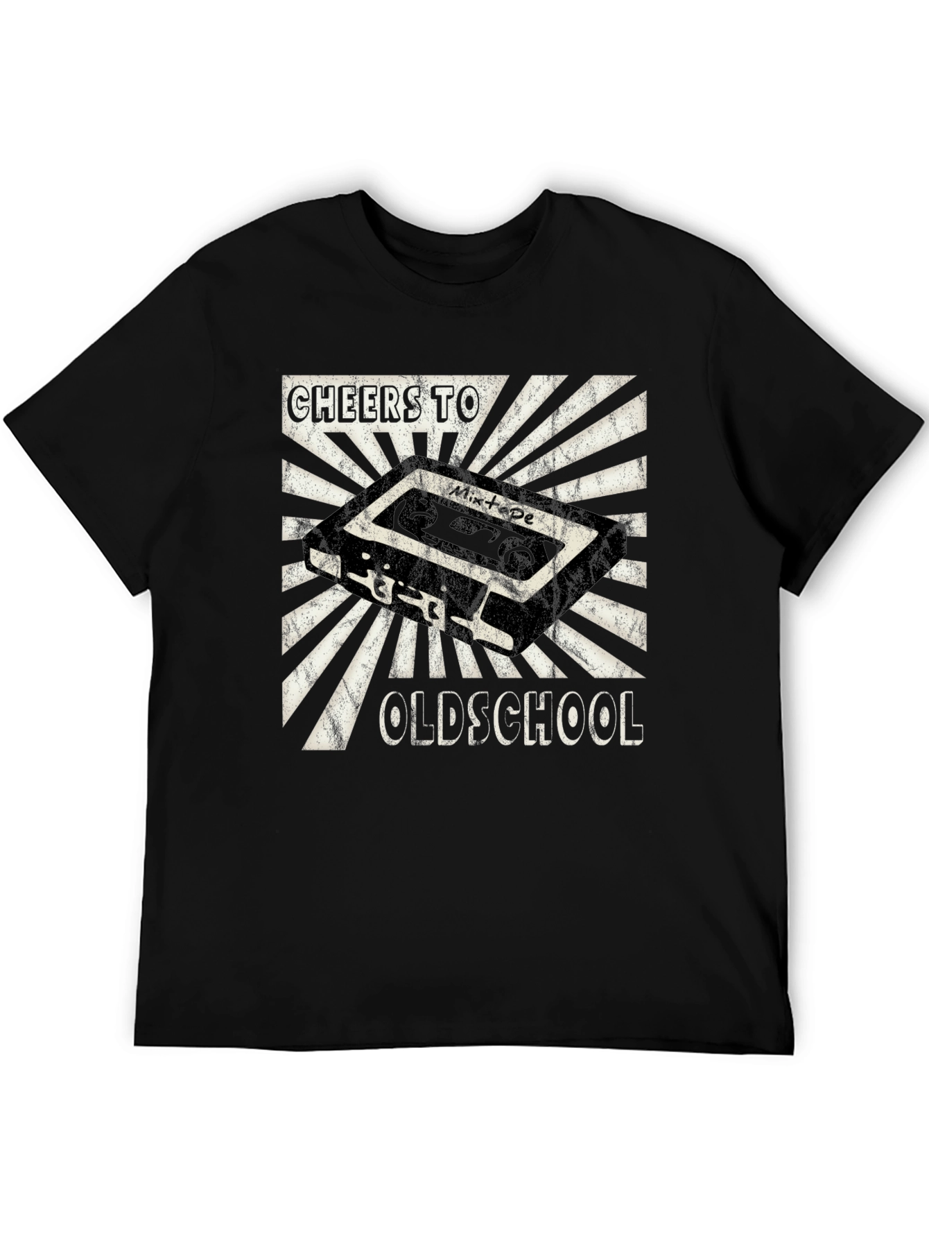 Black Cheers to Oldschool Mixtape Graphic T-Shirt view 5