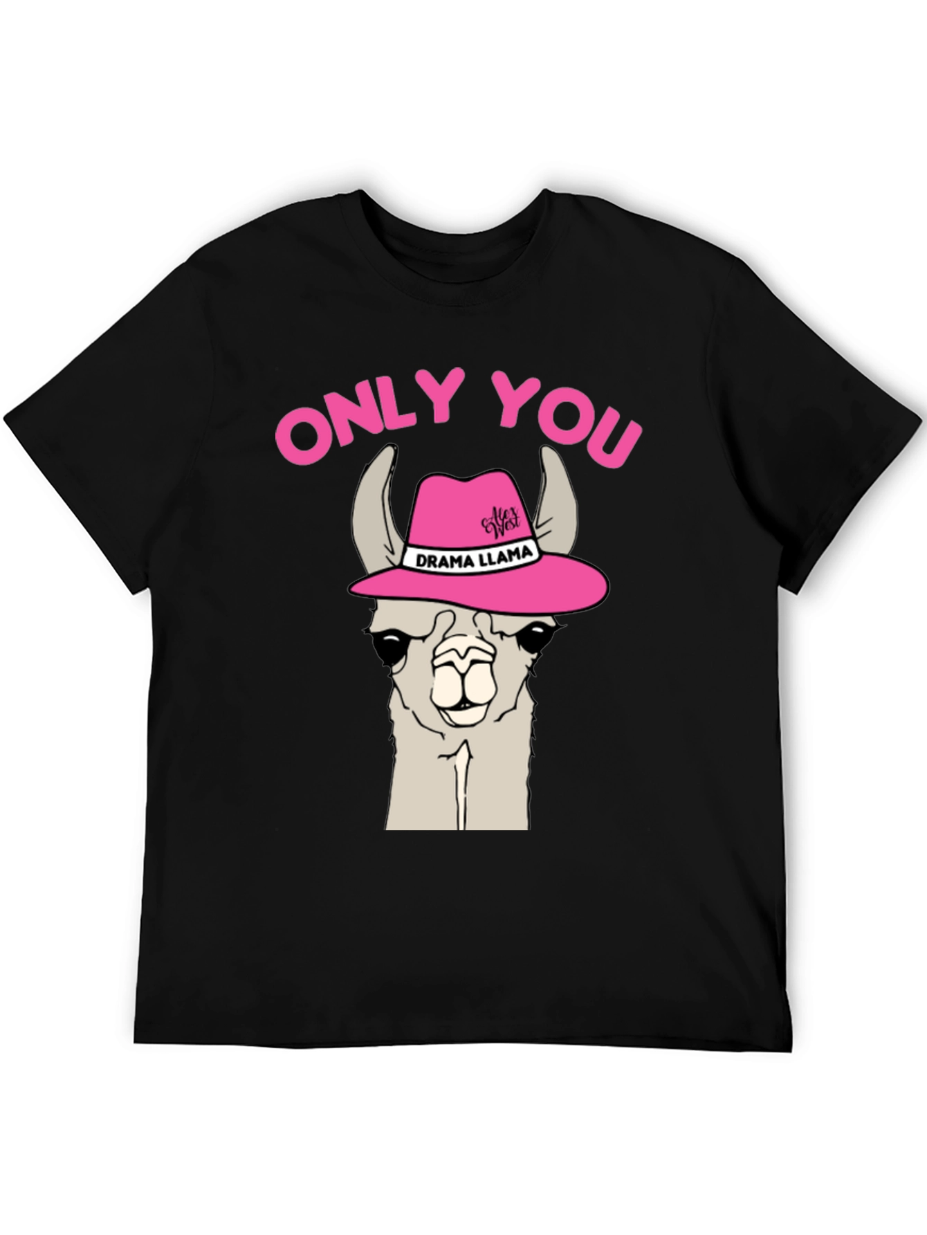 Black Drama Llama Graphic T-Shirt - Only You Novelty Tee view 5