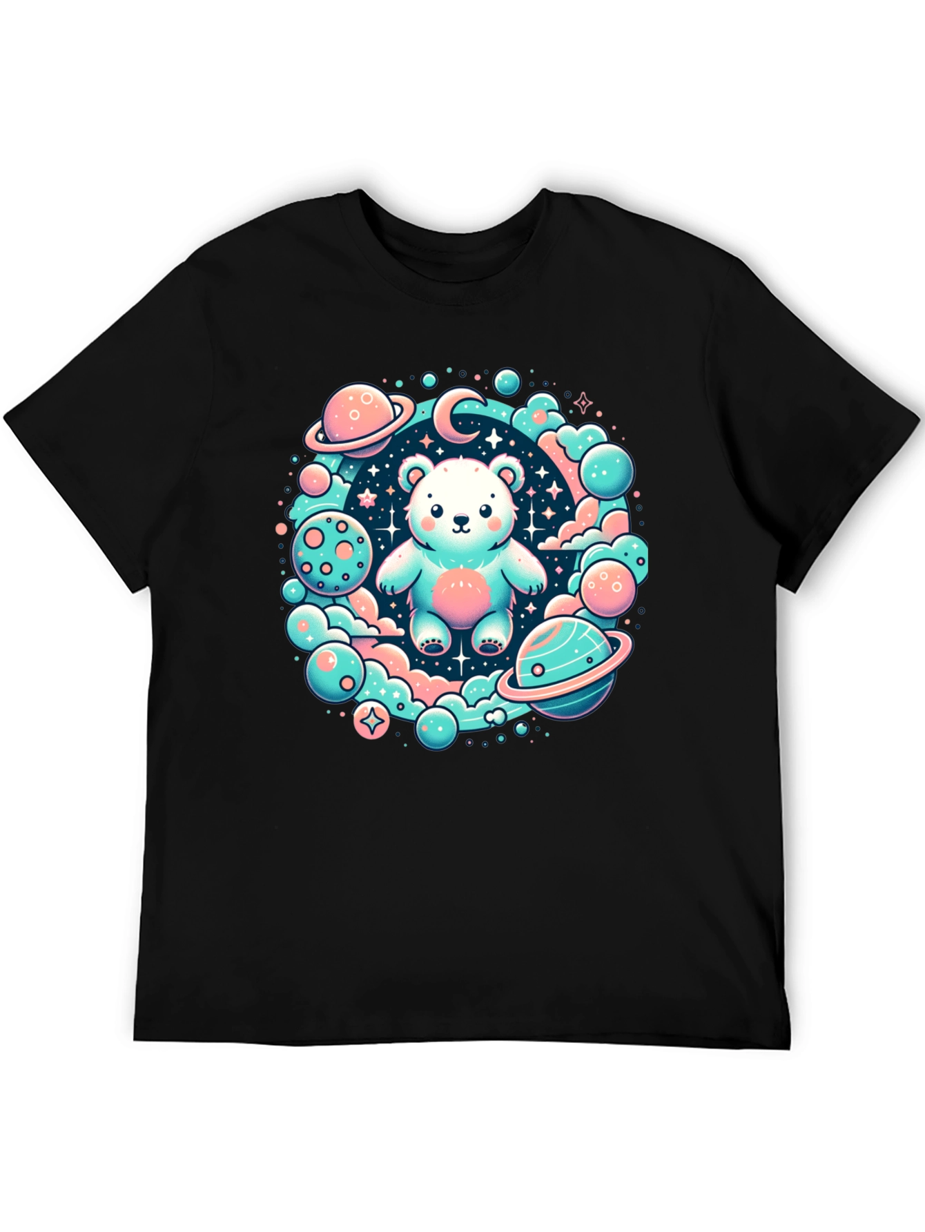 Black Cosmic Bear Graphic Tee view 5
