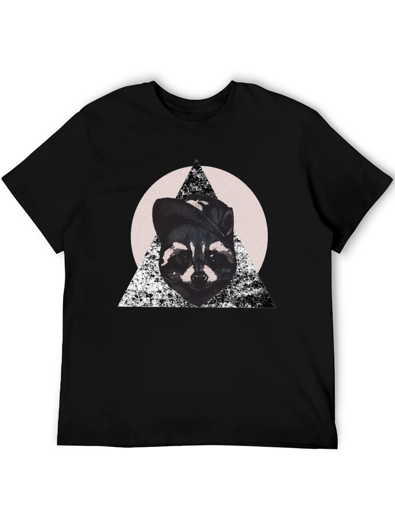 Black Cool Raccoon Graphic Tee view 5