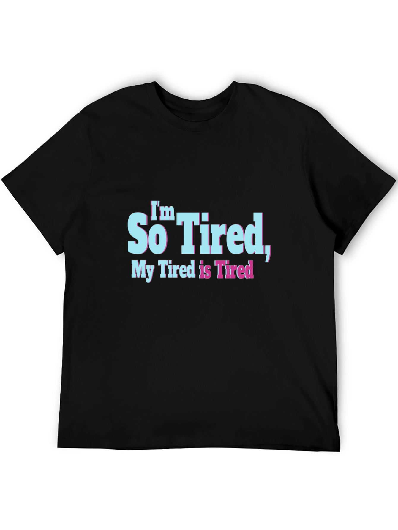 Black Funny Tired Graphic Tee - Soft Cotton Blend  view 5
