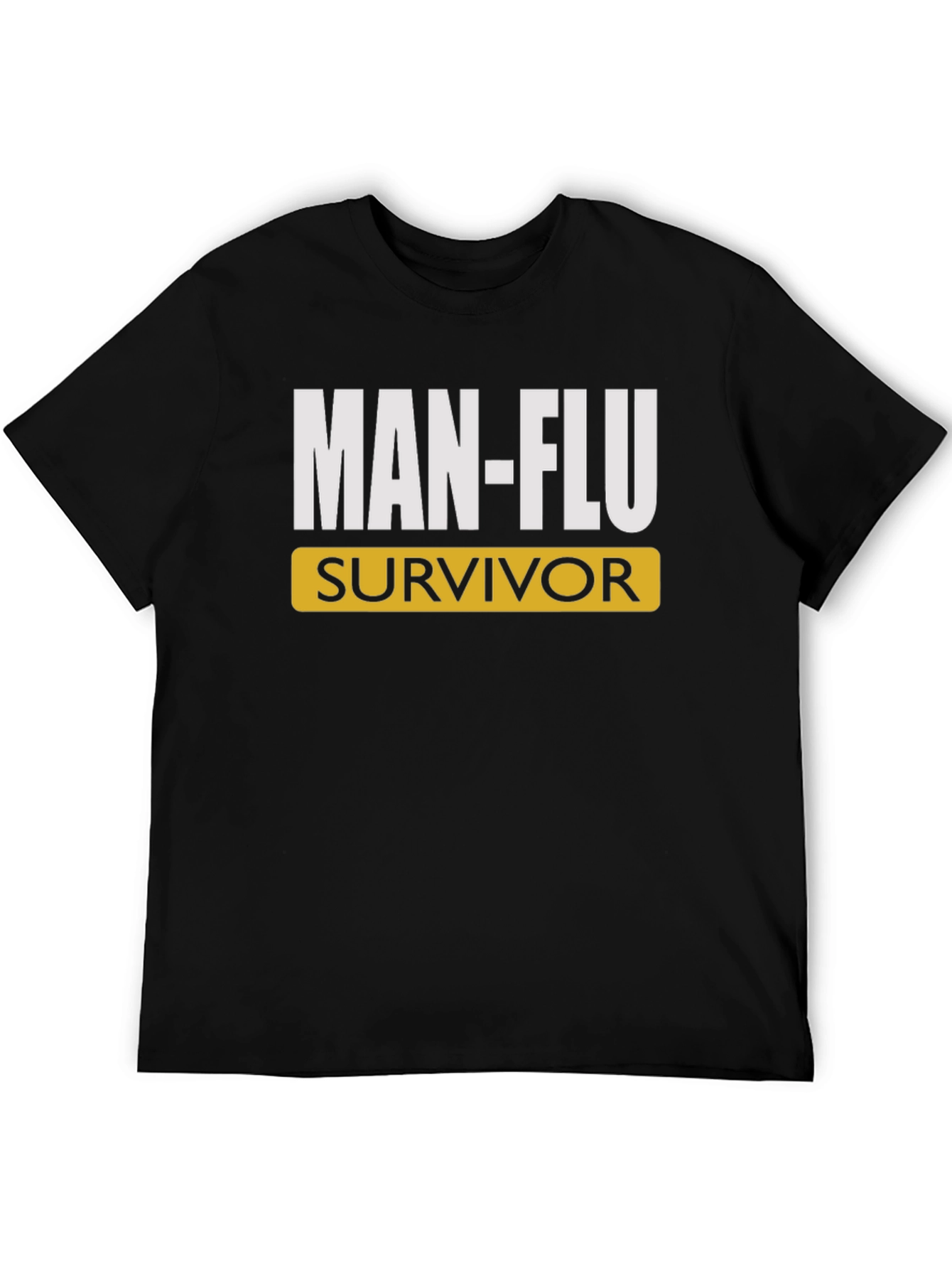 Black Man-Flu Survivor T-Shirt: Humorous Graphic Tee view 5