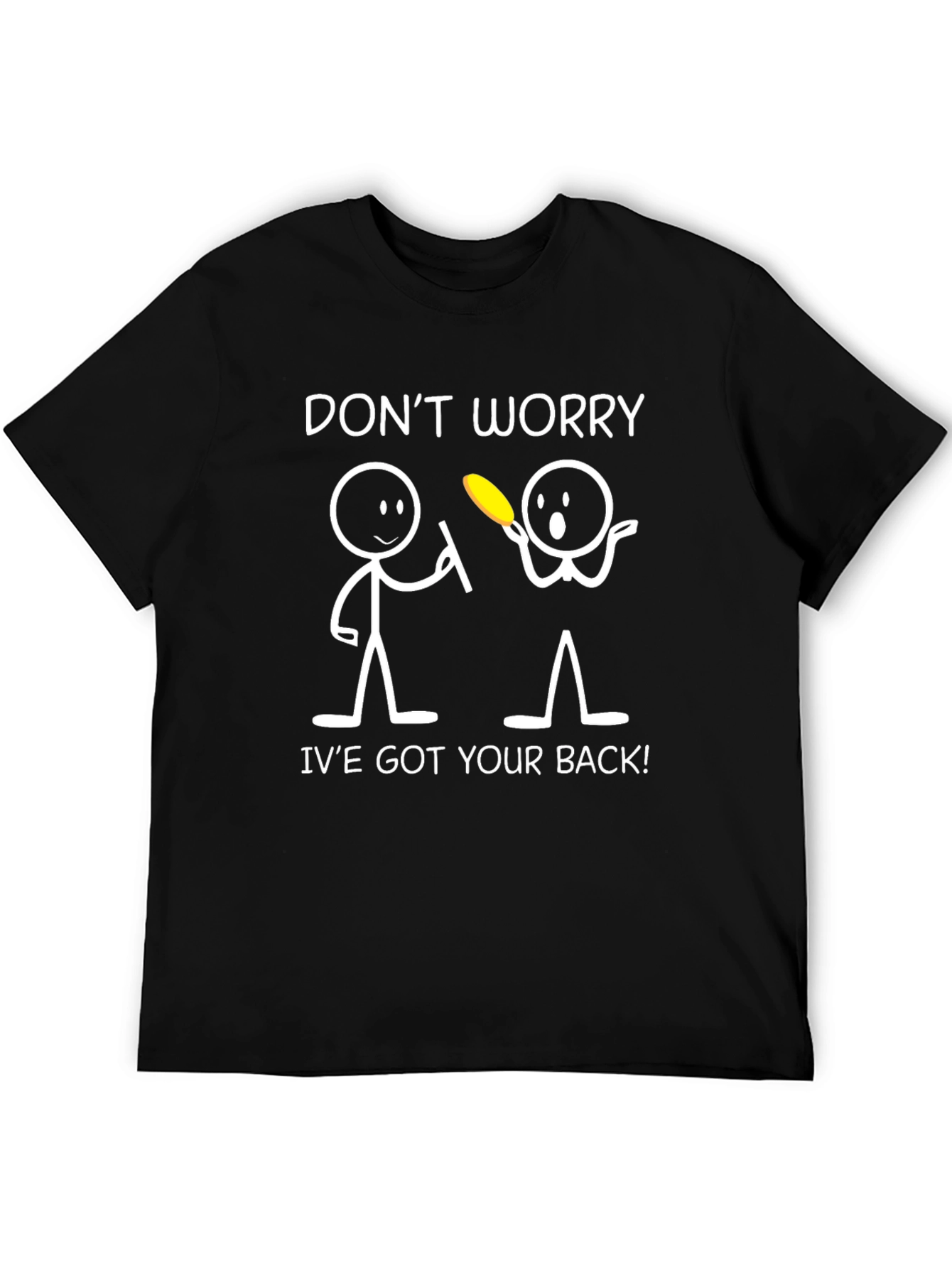 Black Funny Stick Figure Back Scratch T-Shirt view 5