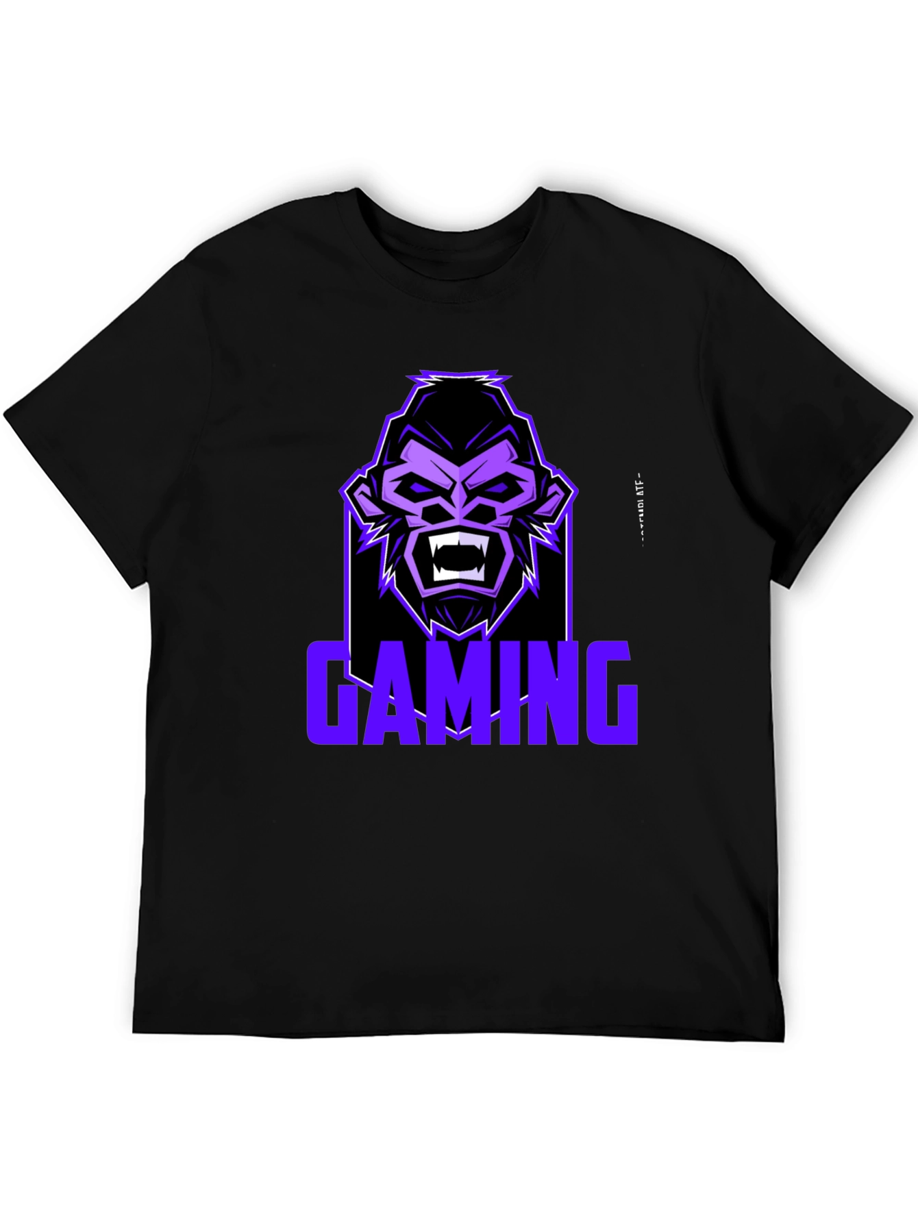 Black Gaming Gorilla Graphic Tee view 5