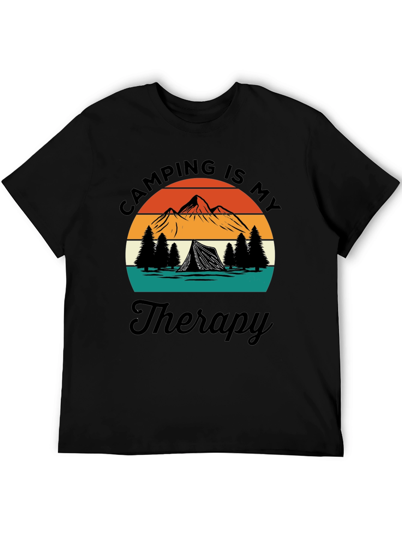 Black Camping Is My Therapy Graphic T-Shirt view 5