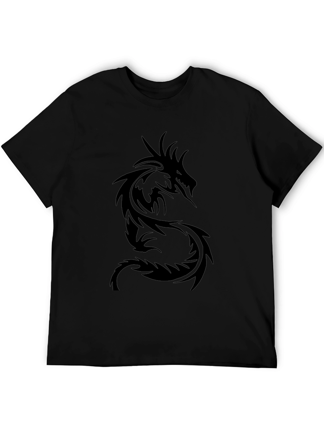 Black Men's Black Dragon Graphic Tee view 5