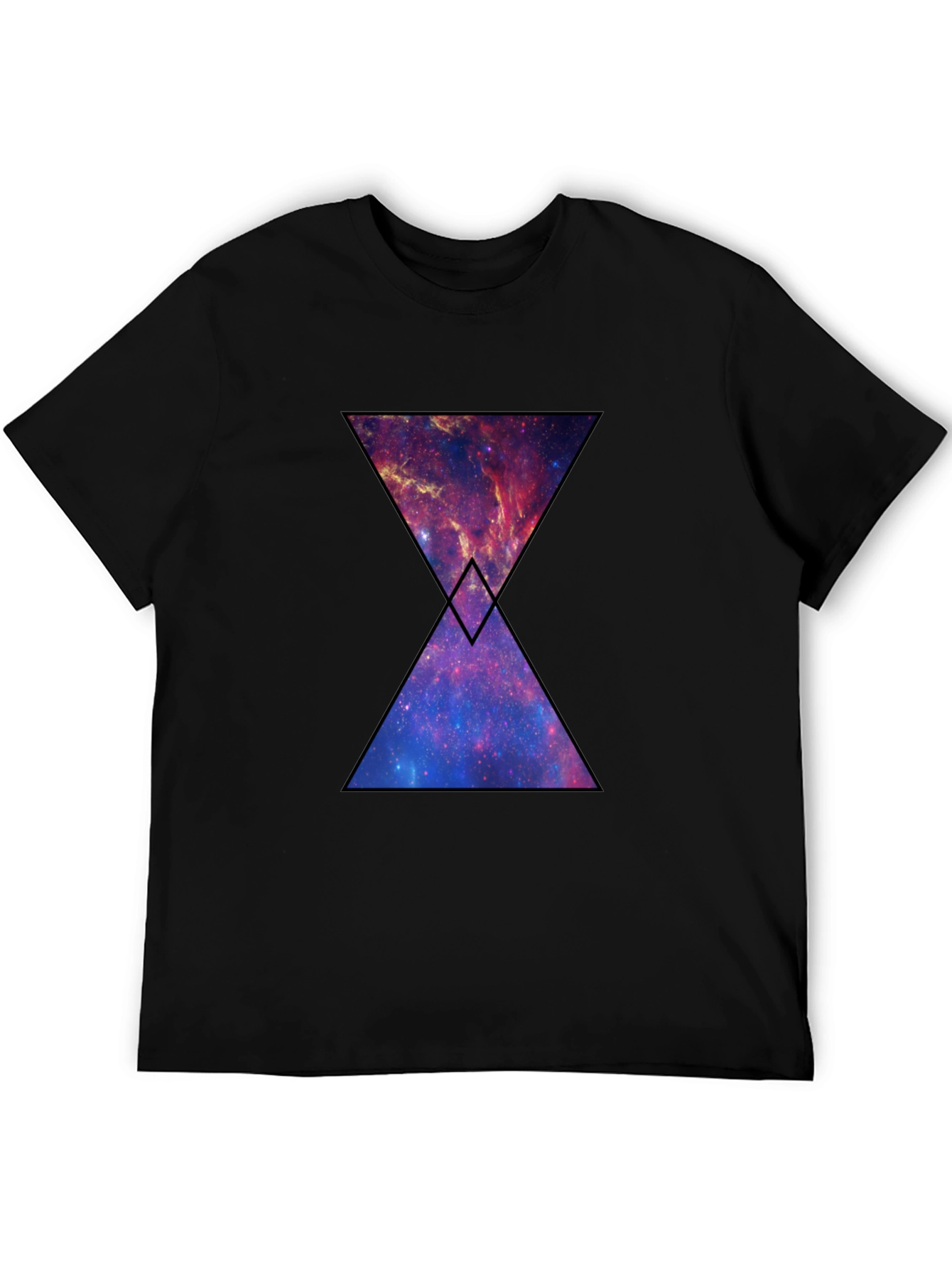 Black Galaxy Hourglass Graphic T-Shirt - Black view 5