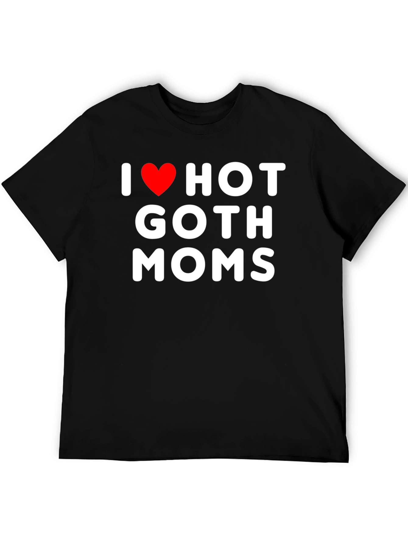 Black I Heart Hot Goth Moms T-Shirt - Black Cotton Tee view 5