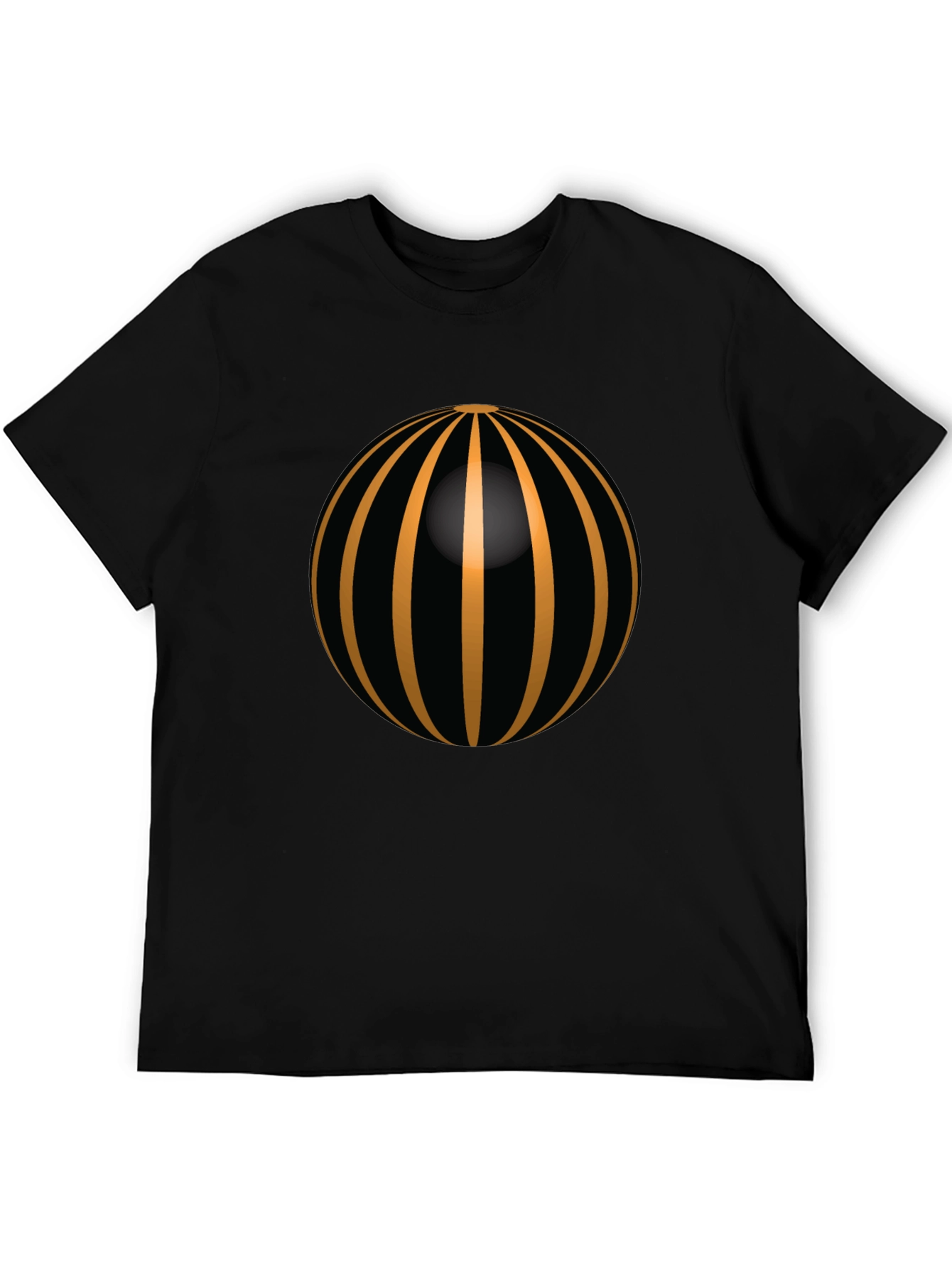 Black Striking Striped Sphere Graphic Tee view 5