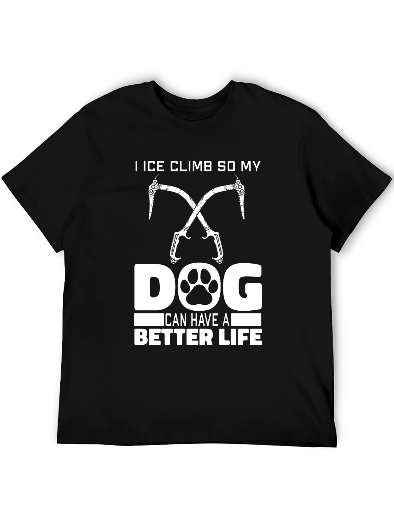 Black Ice Climb Dog Lover T-Shirt view 5