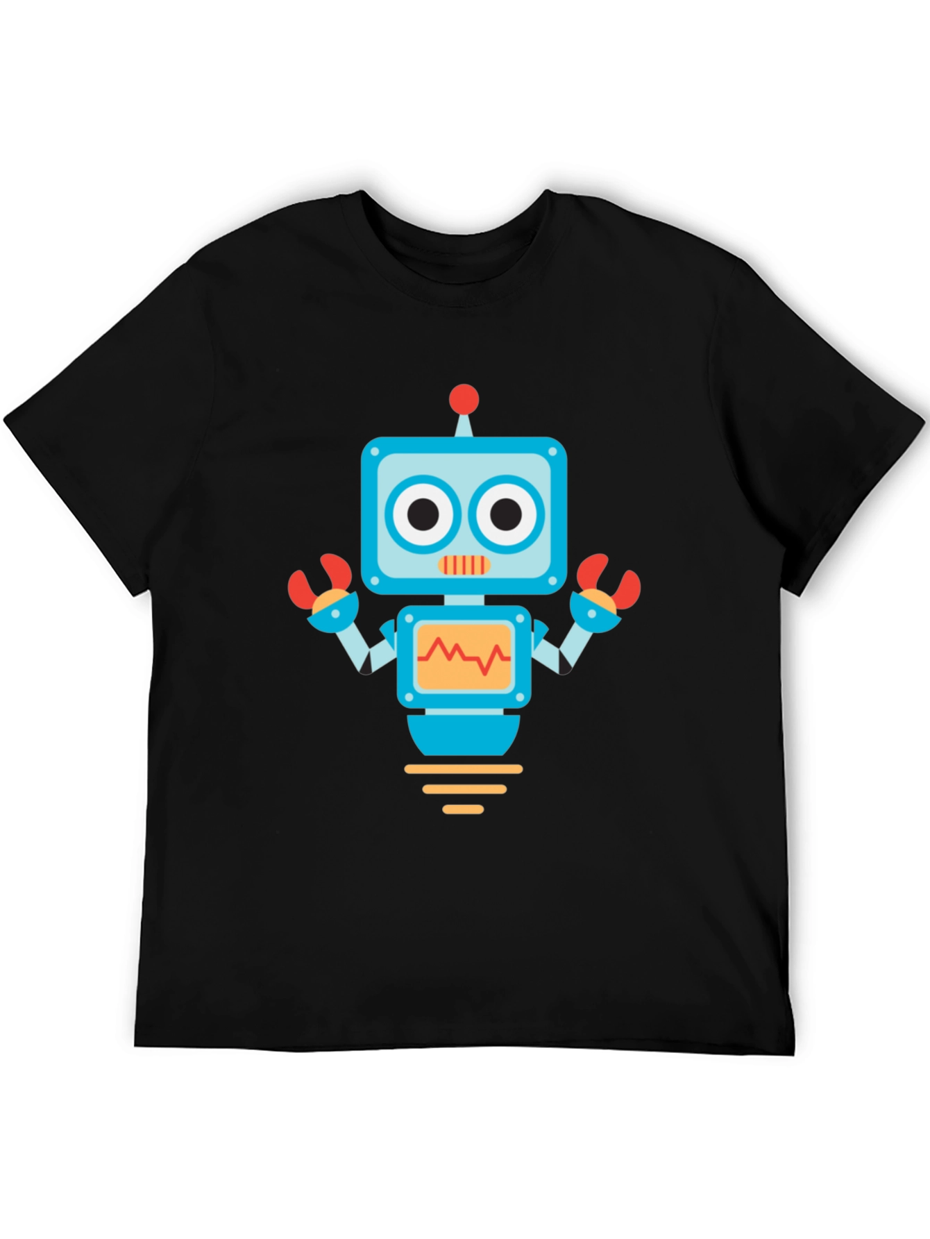 Black Robot Graphic Print Black Tee view 5