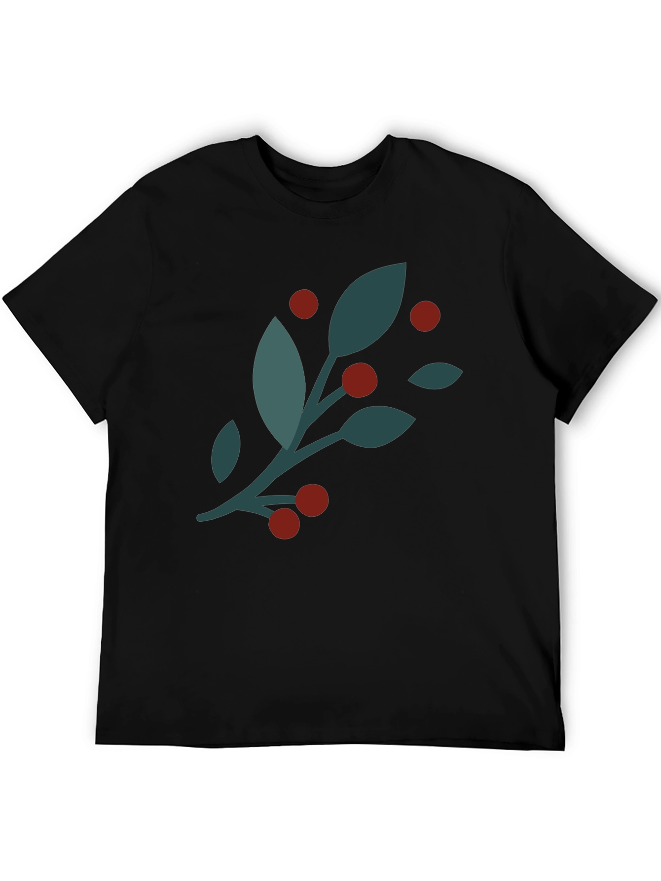 Black Modern Botanical Graphic Tee - Black view 5