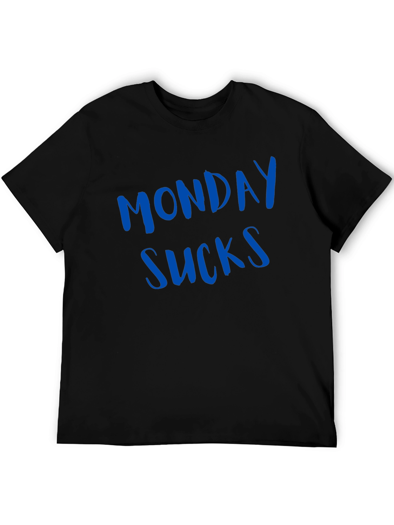 Black Monday Sucks Men's Black T-Shirt - Casual Wear view 5