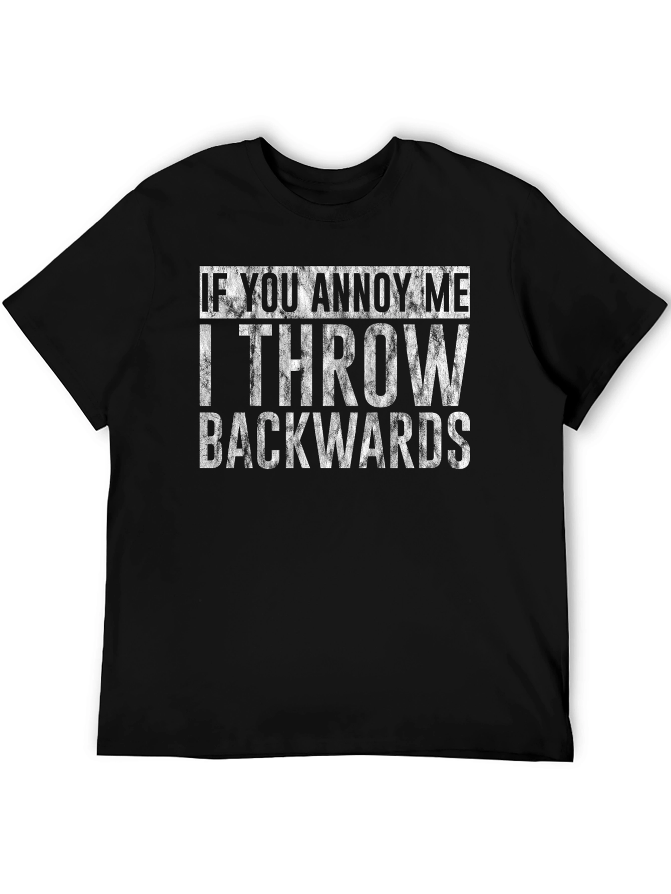 Black Funny Throw Backwards T-Shirt  view 5