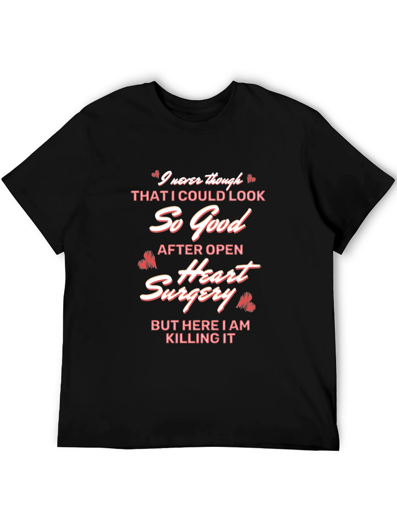 Black Open Heart Surgery Recovery T-Shirt view 5